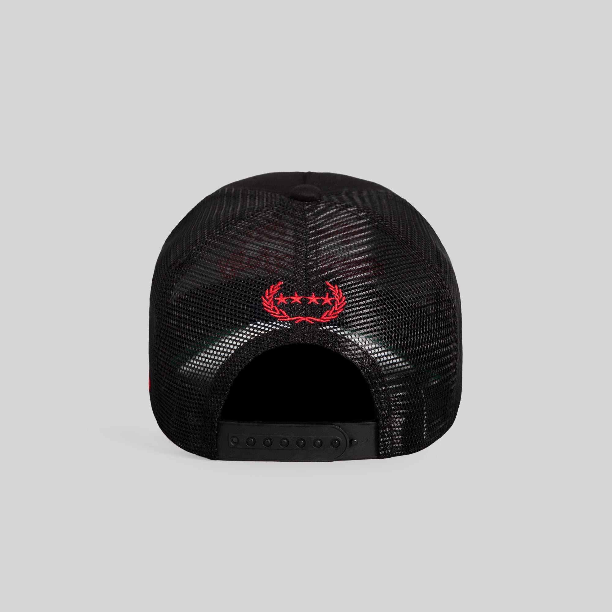 RESPECTFULLY BLACK TWILL MESHBACK TRUCKER HAT