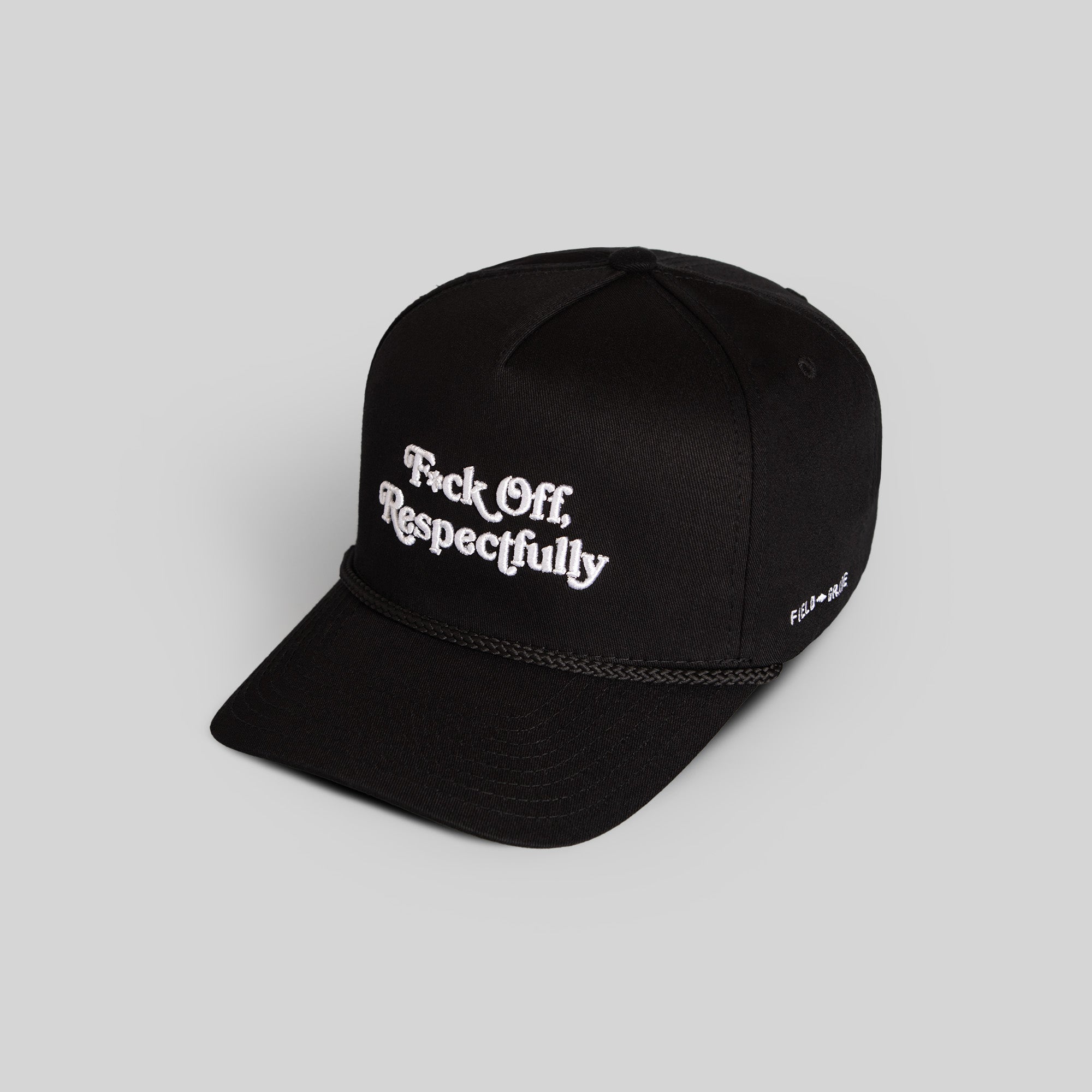 RESPECTFULLY BLACK TWILL TRUCKER HAT