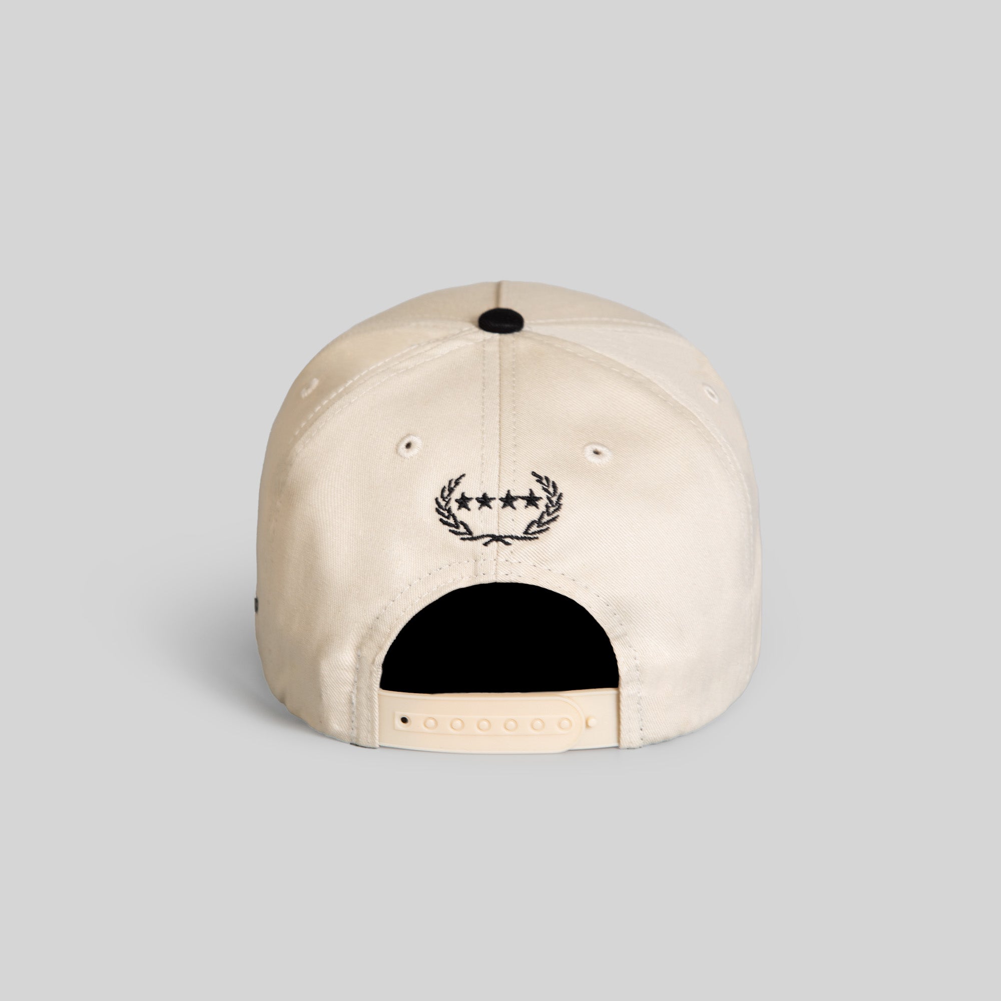 RESPECTFULLY SAND BLACK TWILL TRUCKER HAT