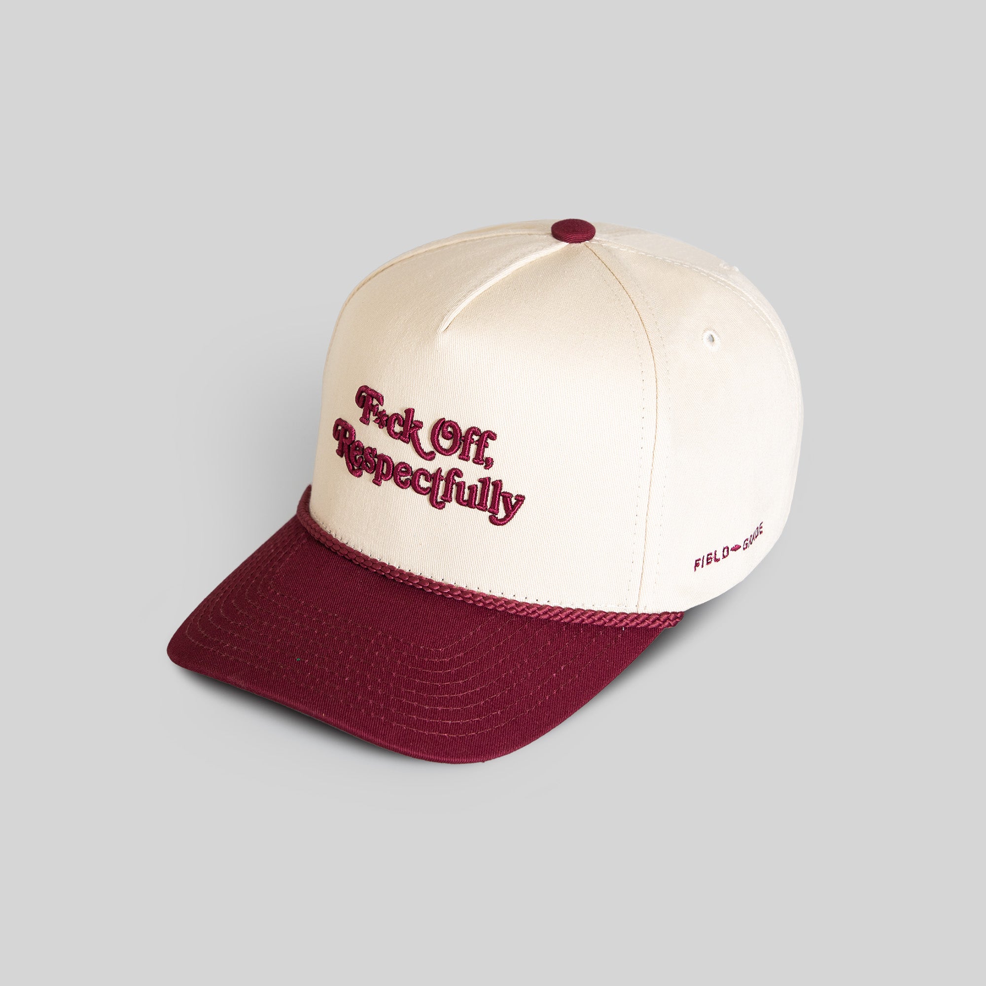RESPECTFULLY SAND BORDEAUX TWILL TRUCKER