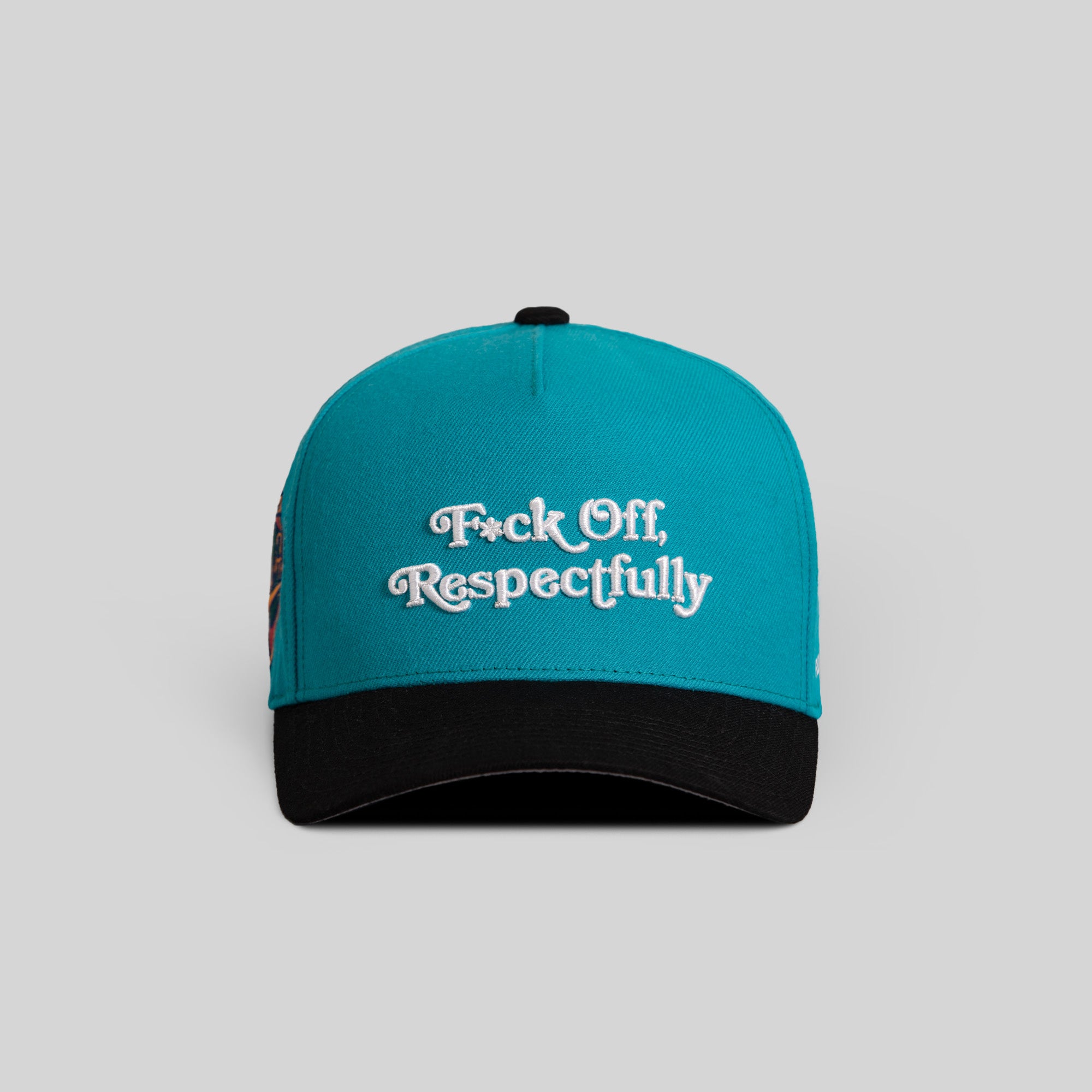 RESPECTFULLY TEAL BLACK TRUCKER