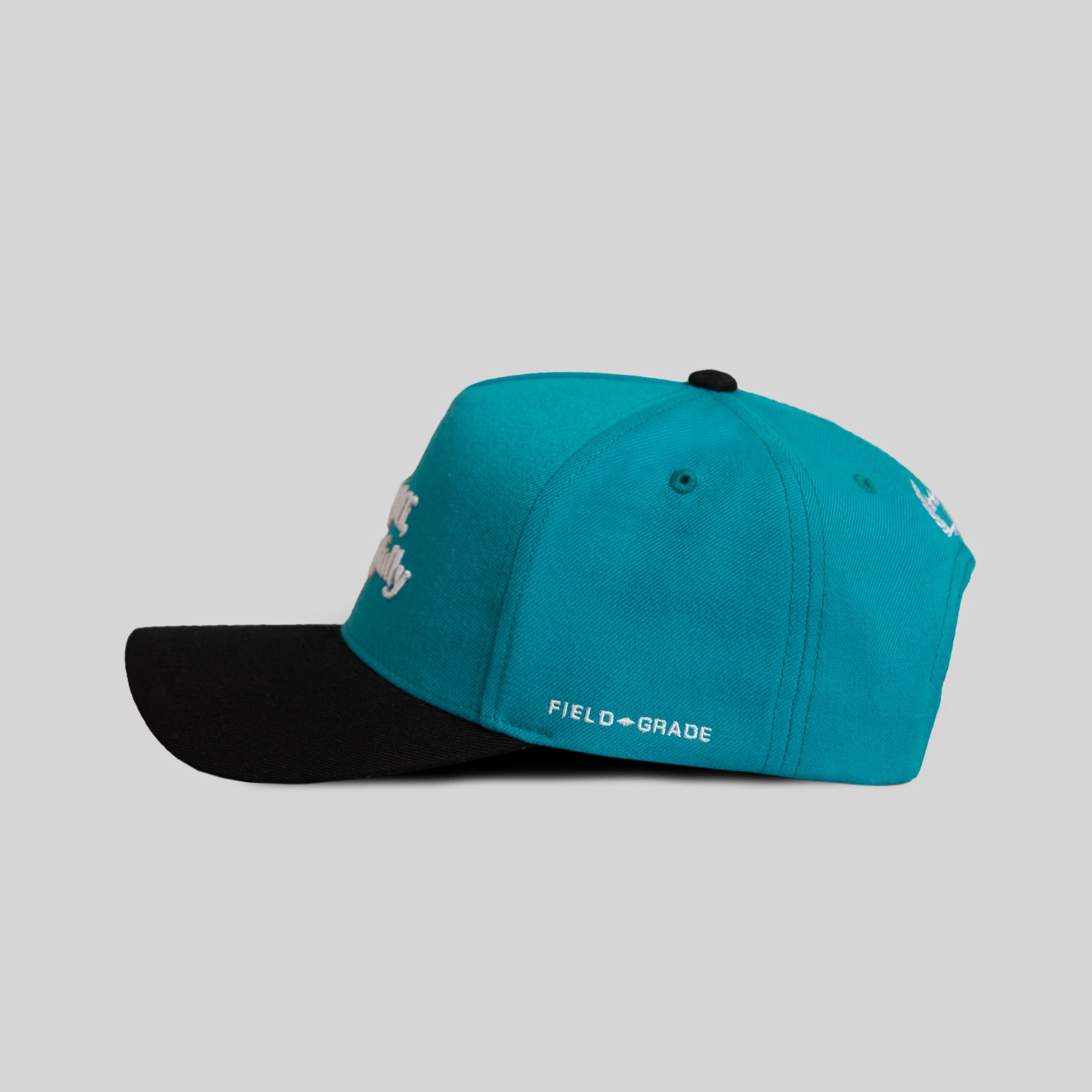 RESPECTFULLY TEAL BLACK TRUCKER