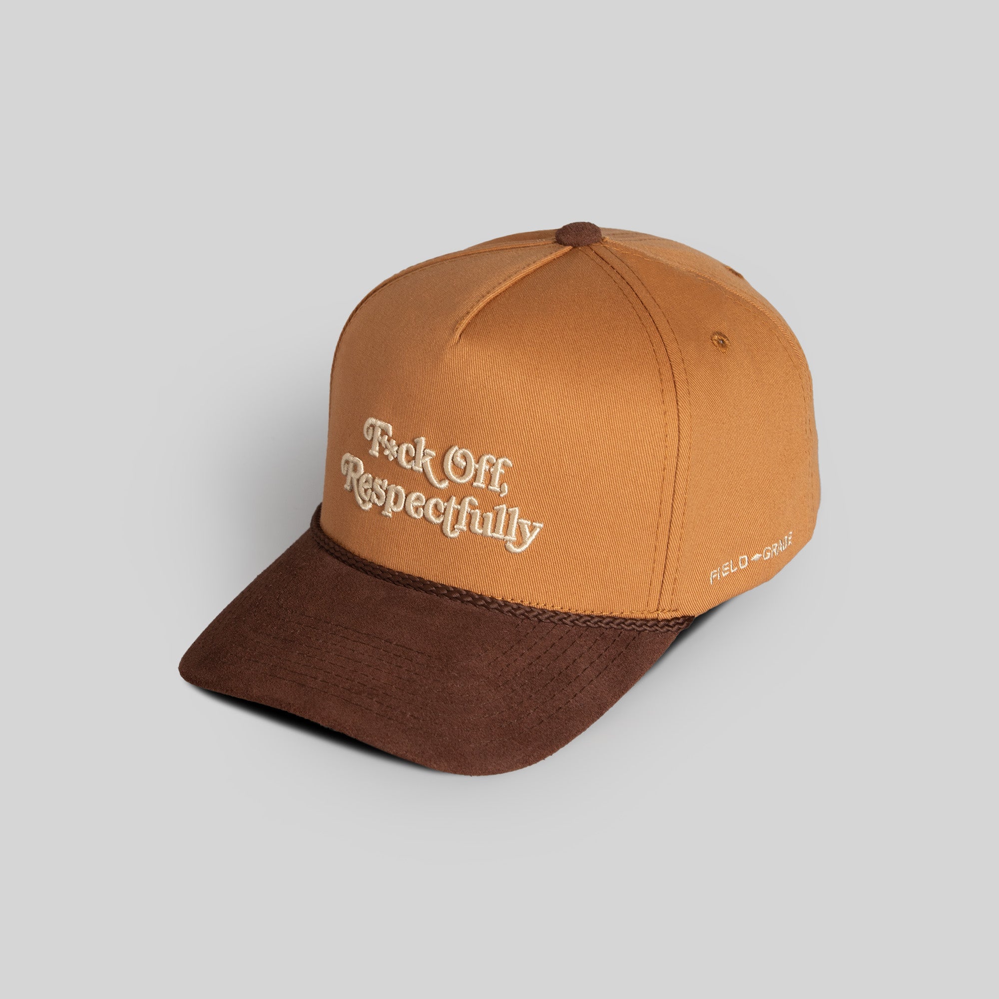 RESPECTFULLY WHEAT MOCHA TWILL SUEDE TRUCKER
