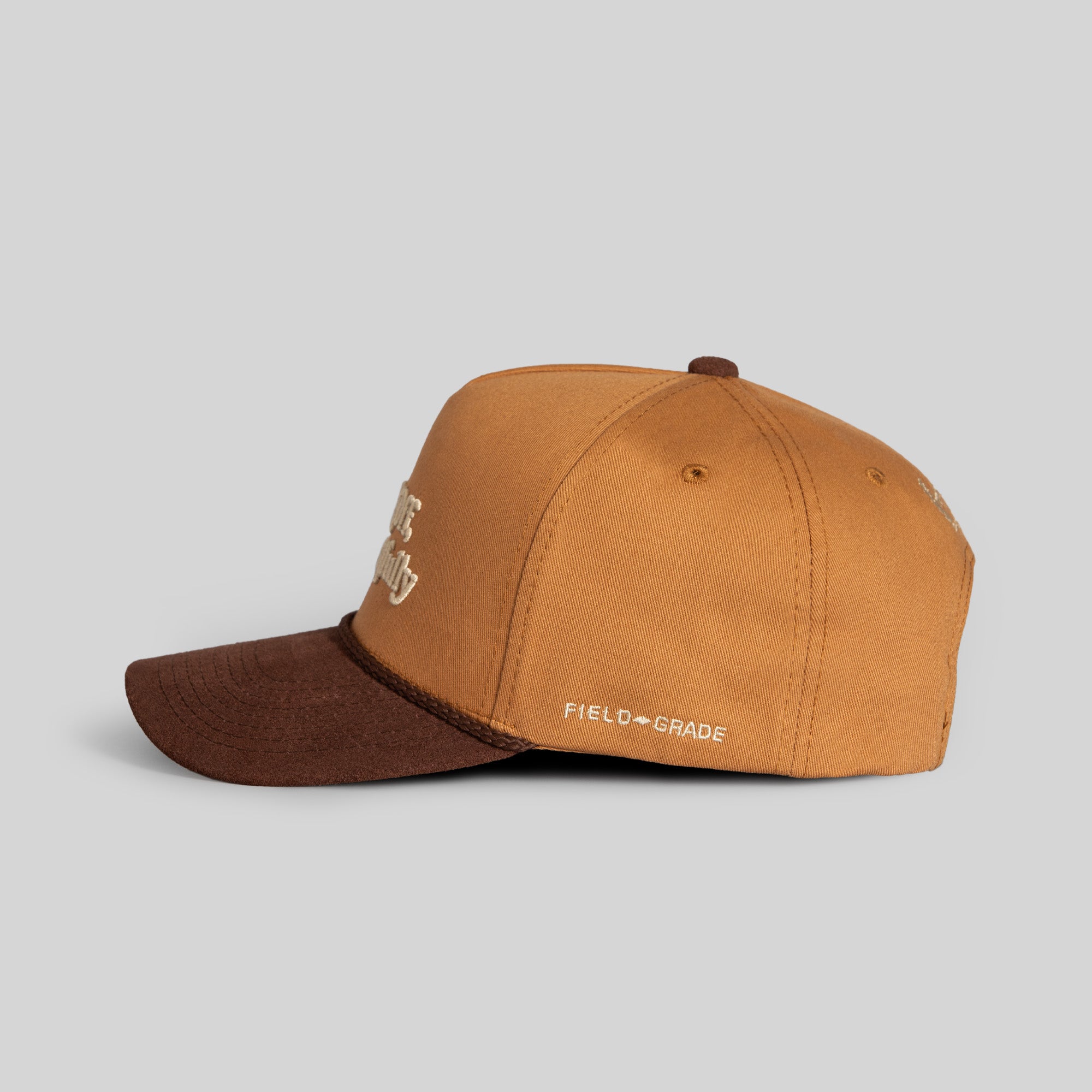RESPECTFULLY WHEAT MOCHA TWILL SUEDE TRUCKER