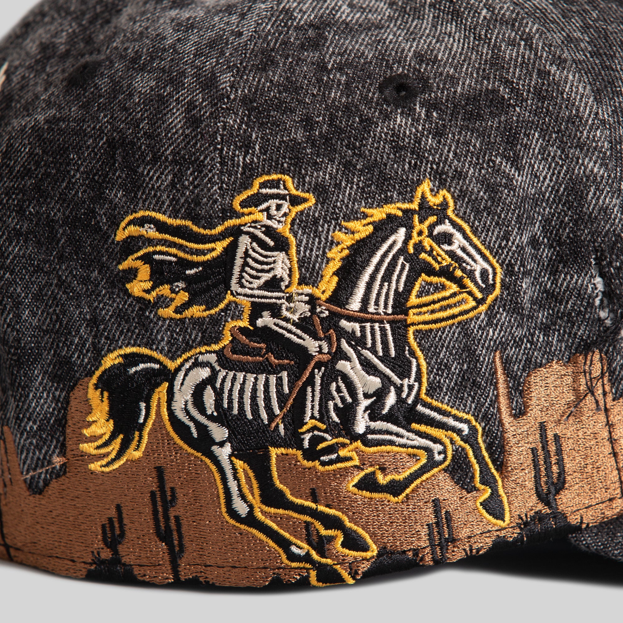 ROAD TO NOWHERE WASHED BLACK DISTRESSED DENIM TRUCKER