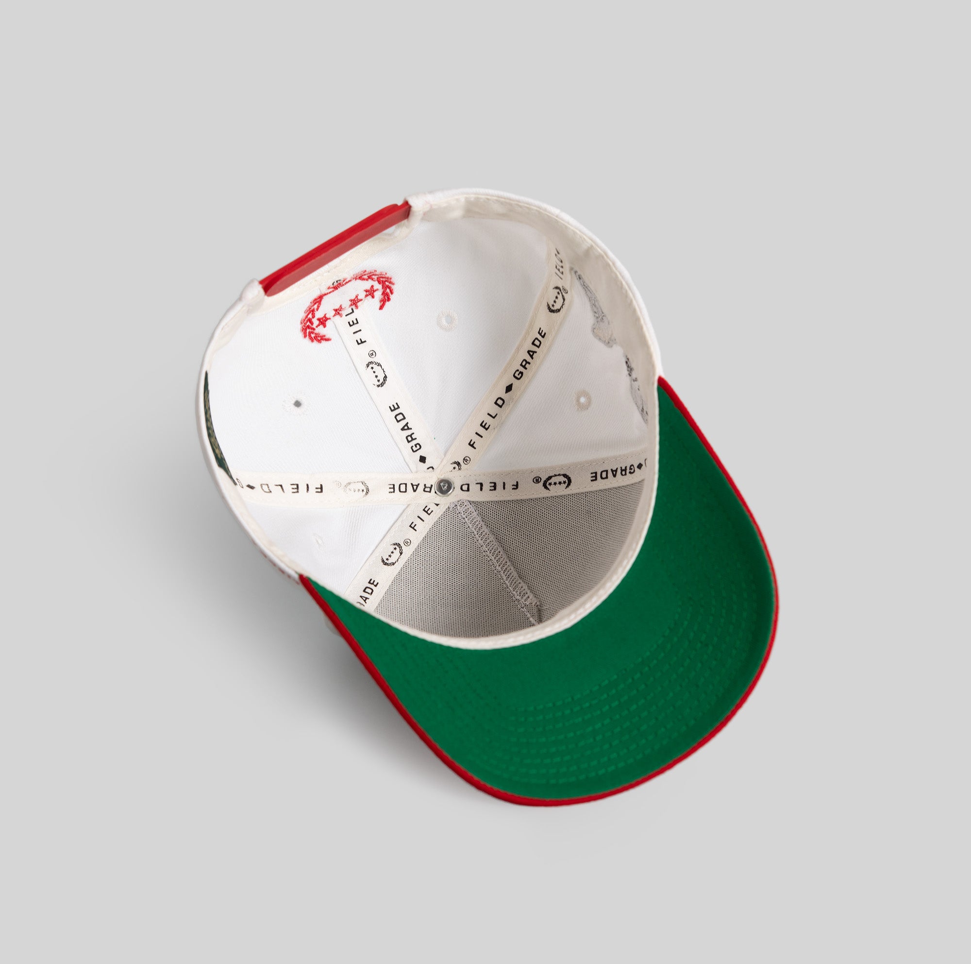 ROLL ‘EM & SMOKE ’EM OFF WHITE VARSITY RED TRUCKER