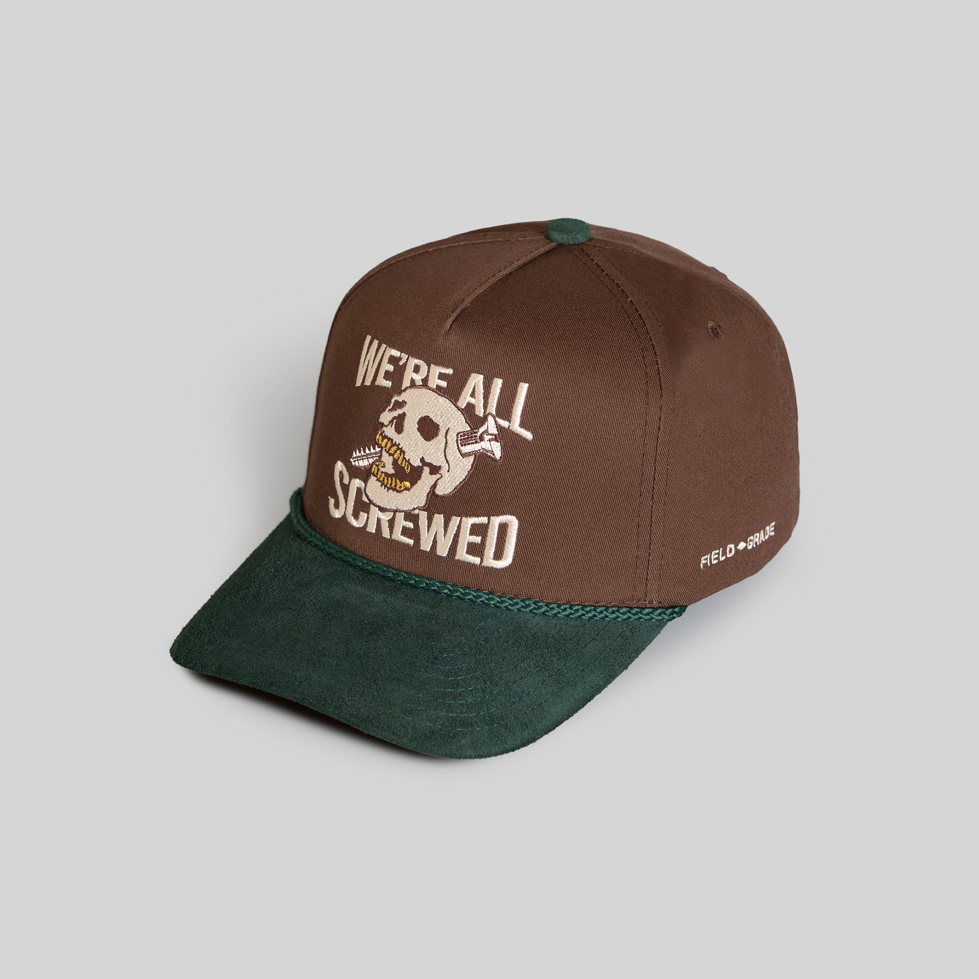 SCREWED UP MOCHA FG GREEN TWILL SUEDE TRUCKER