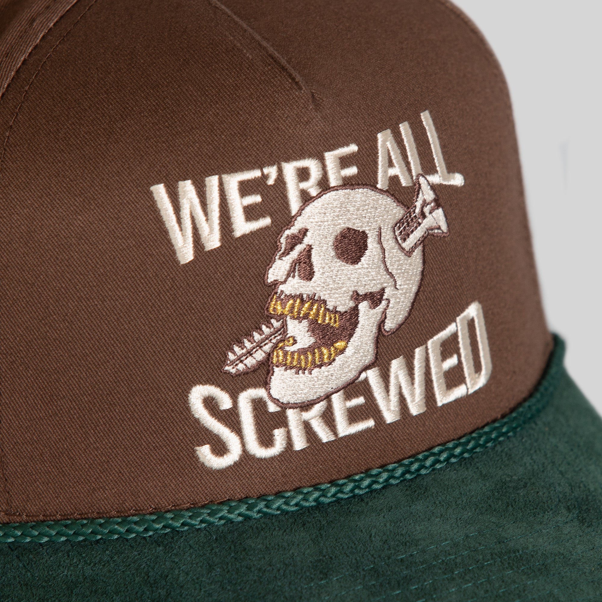 SCREWED UP MOCHA FG GREEN TWILL SUEDE TRUCKER