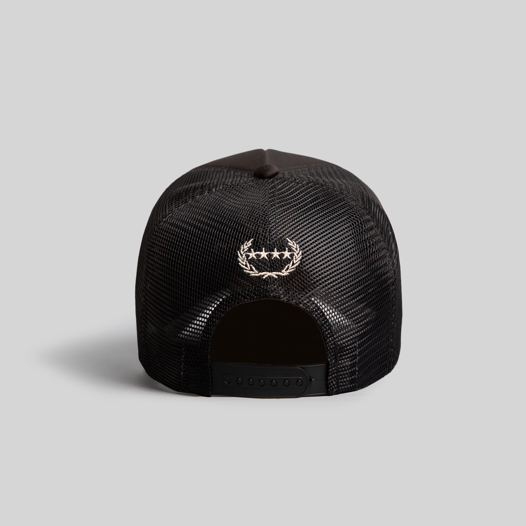 WE'RE ALL SCREWED BLACK TRUCKER HAT