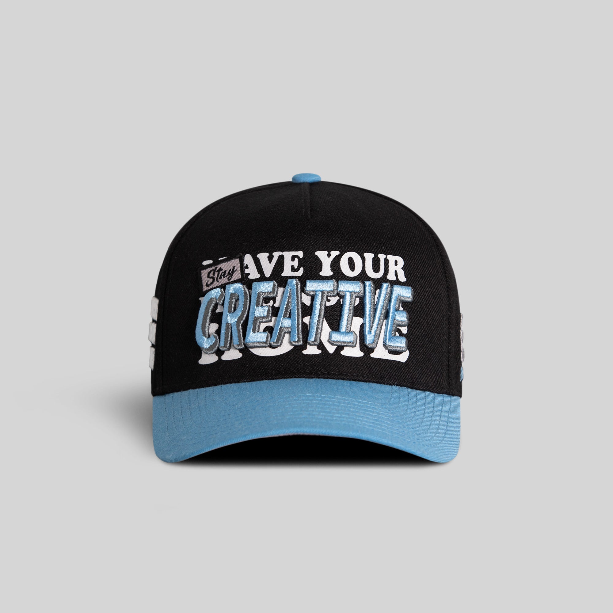 STAY CREATIVE BLACK UNI BLUE WOOL TRUCKER