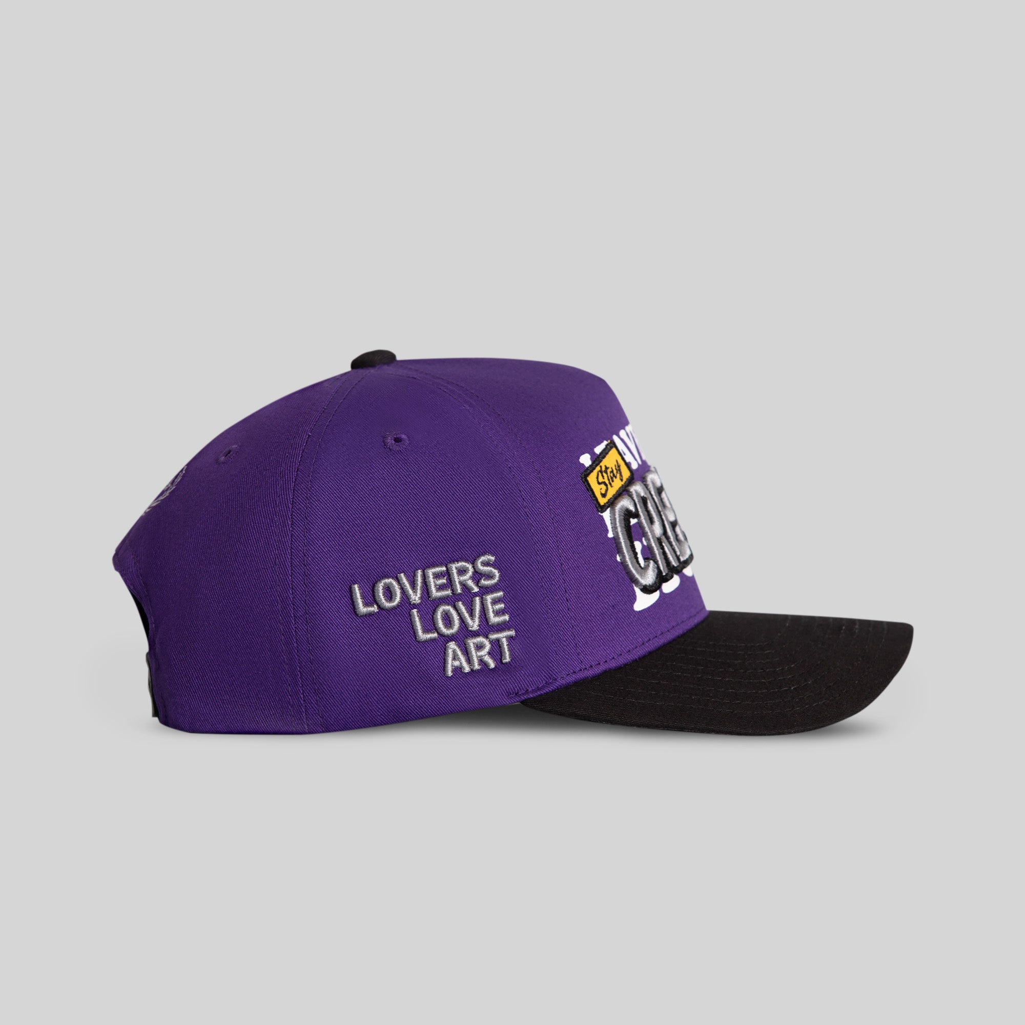 STAY CREATIVE PURPLE BLACK WOOL TRUCKER