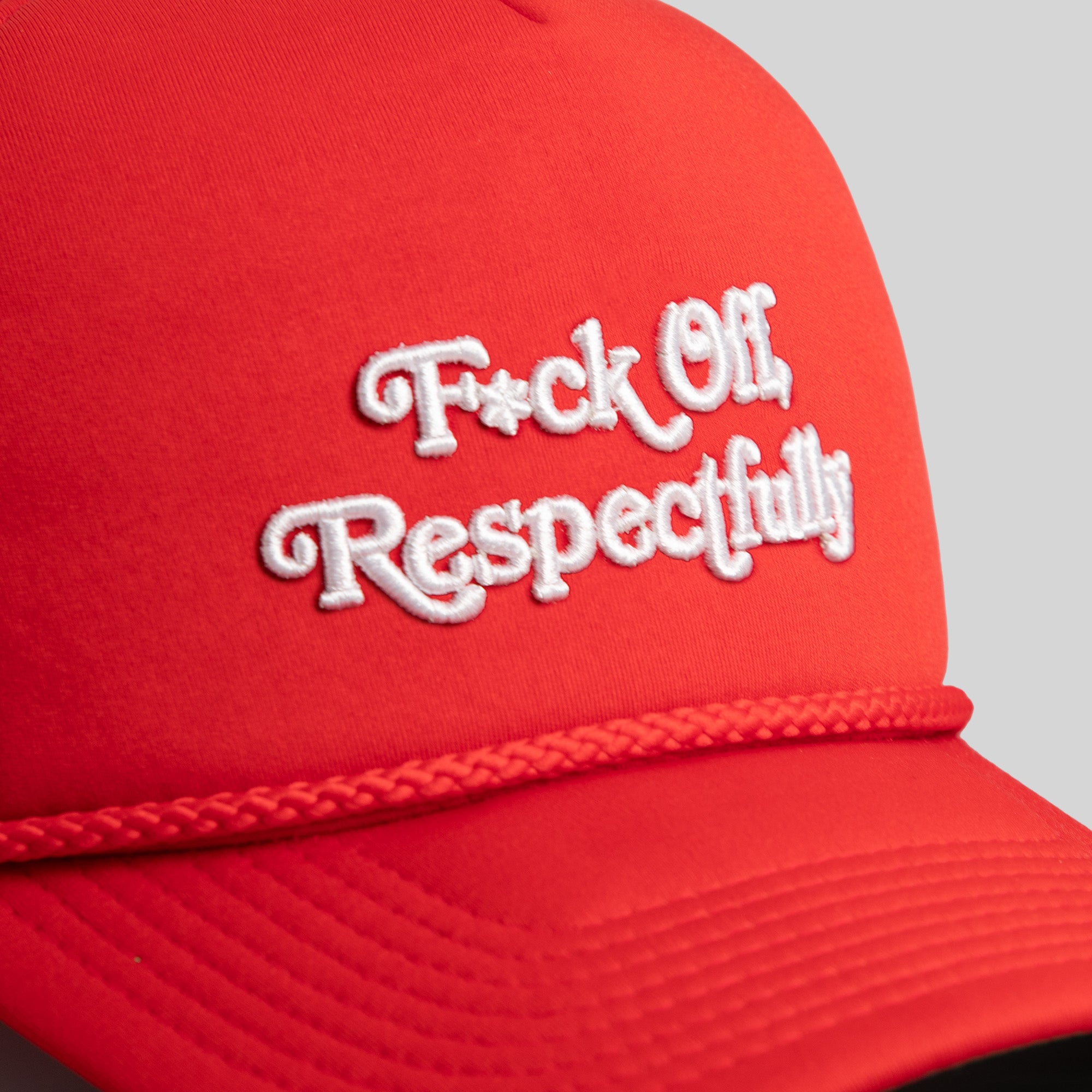 RESPECTFULLY VARSITY RED TRUCKER HAT