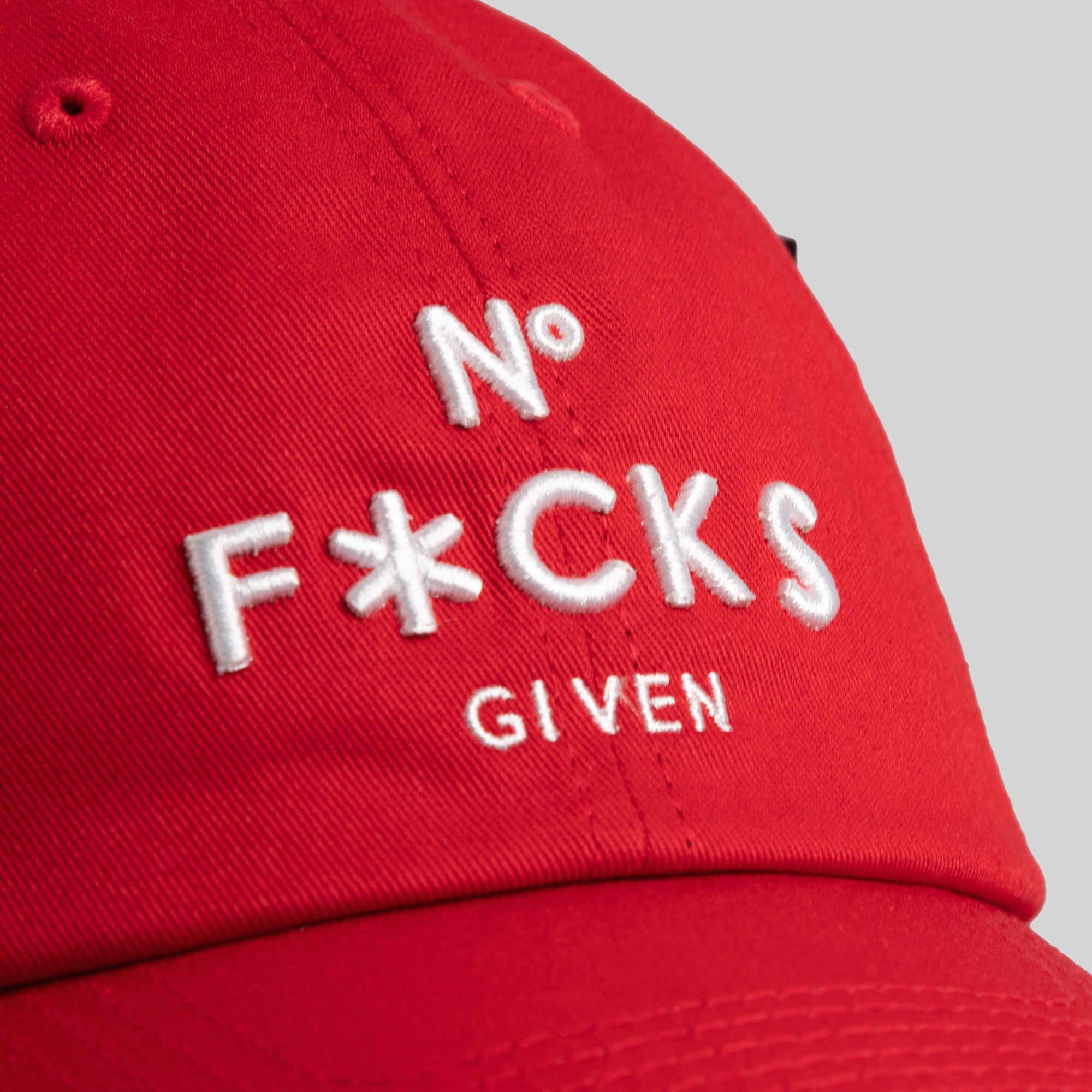 NO F*CKS GIVEN VARSITY RED RELAXED FIT HAT