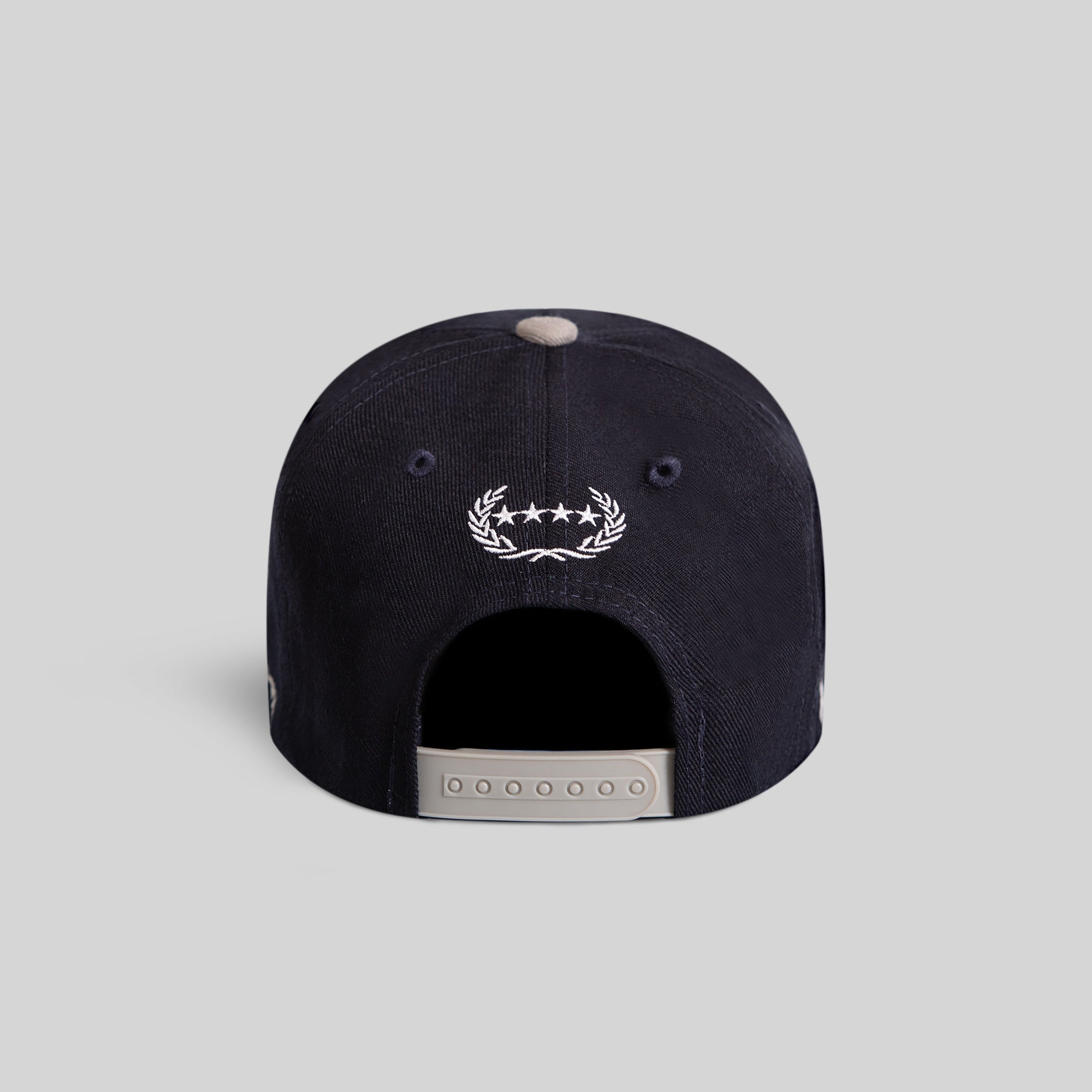 THE WORLD IS MINE DEEP NAVY CEMENT WOOL TRUCKER