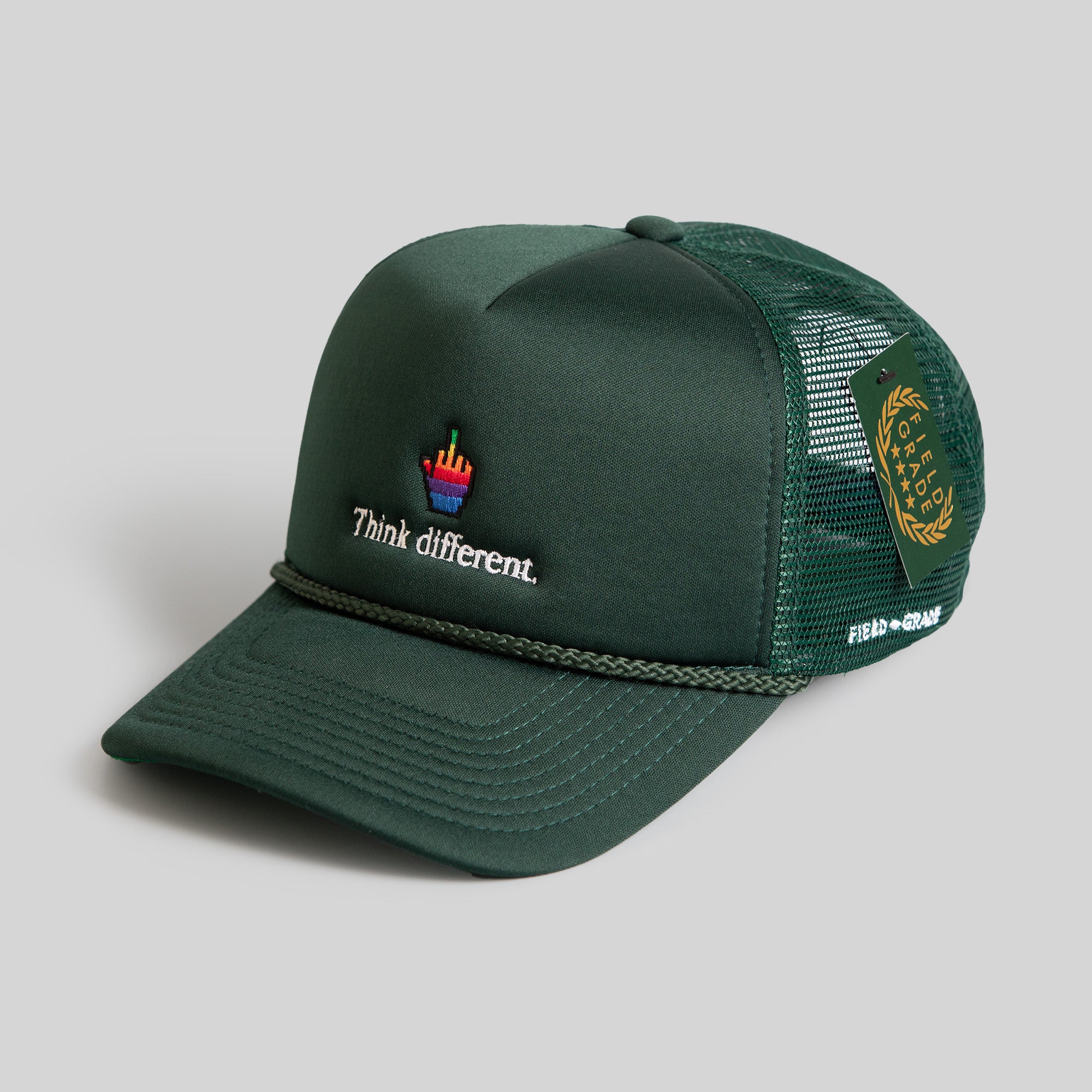 THINK DIFFERENT FG GREEN TRUCKER HAT