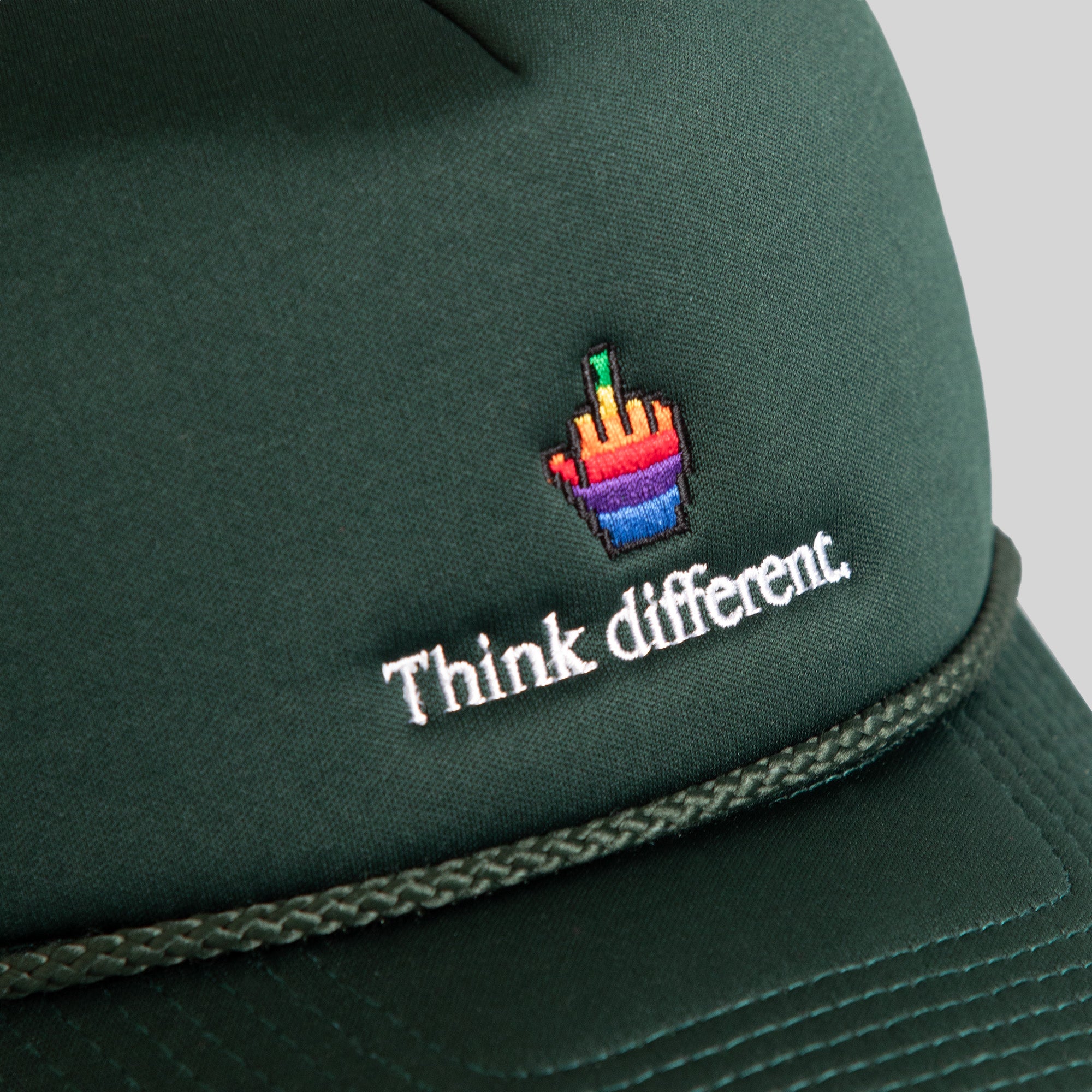 THINK DIFFERENT FG GREEN TRUCKER HAT