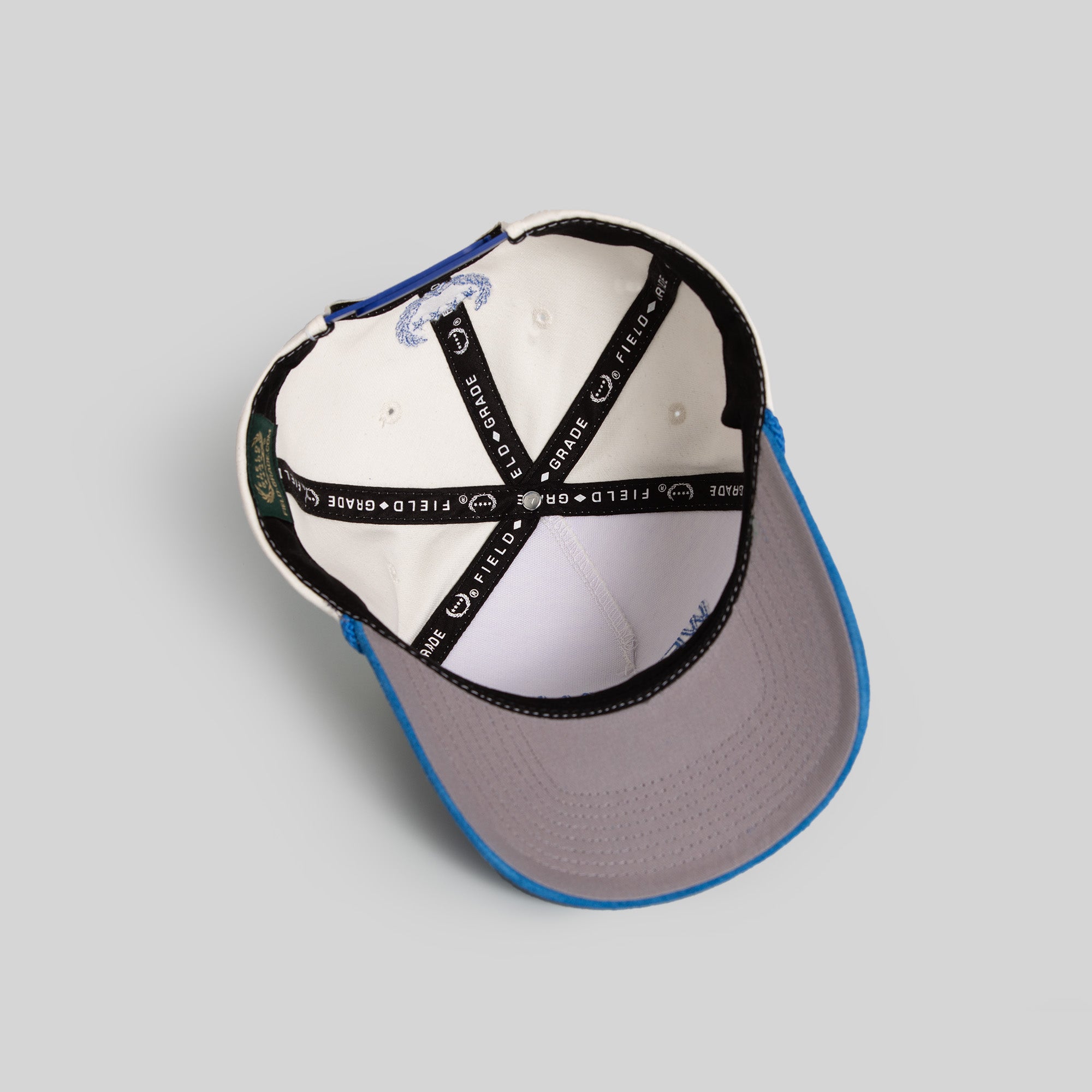 WE'RE ALL SCREWED EGGSHELL GAME ROYAL TWILL SUEDE TRUCKER