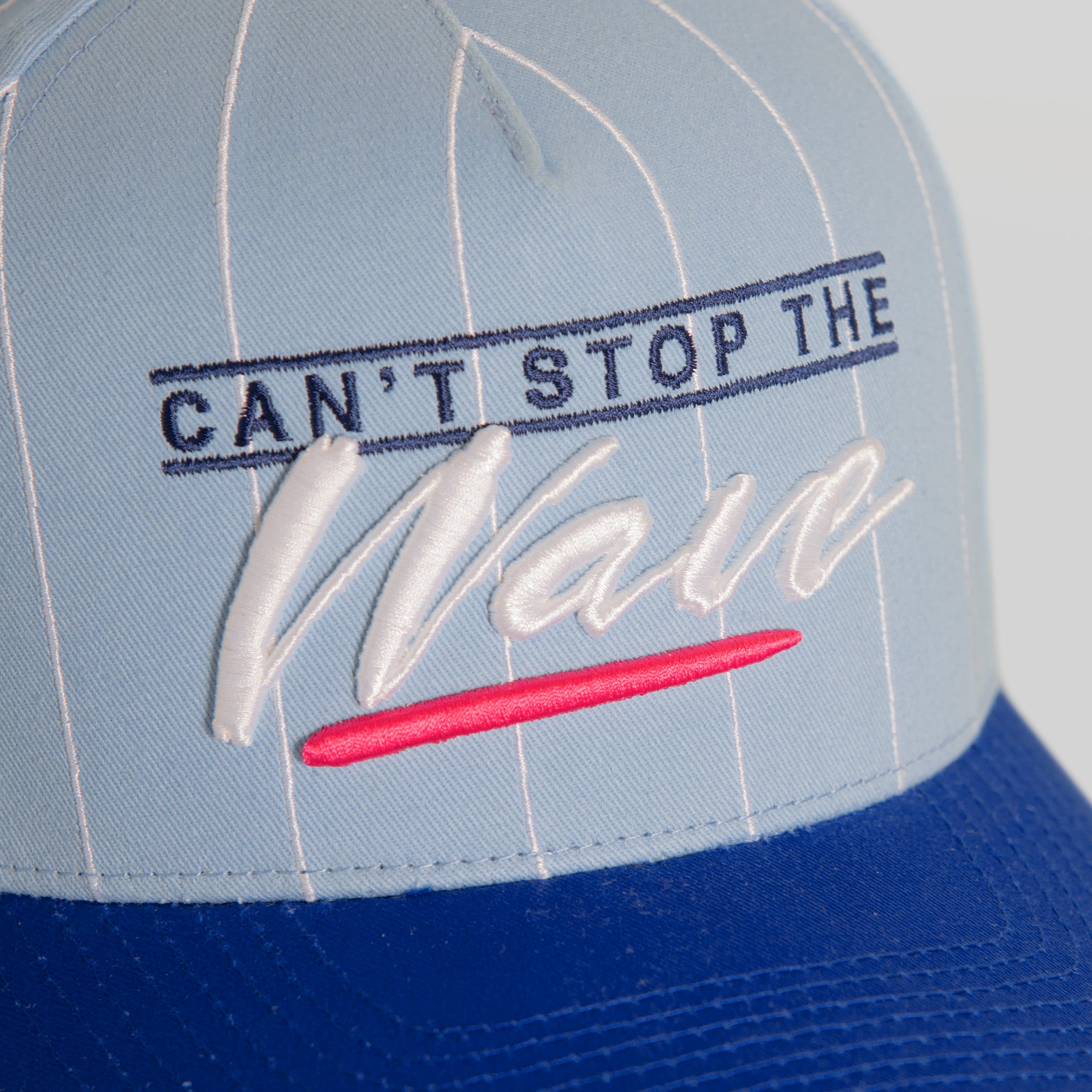 CAN'T STOP THE WAVE PINSTRIPE TWILL TRUCKER