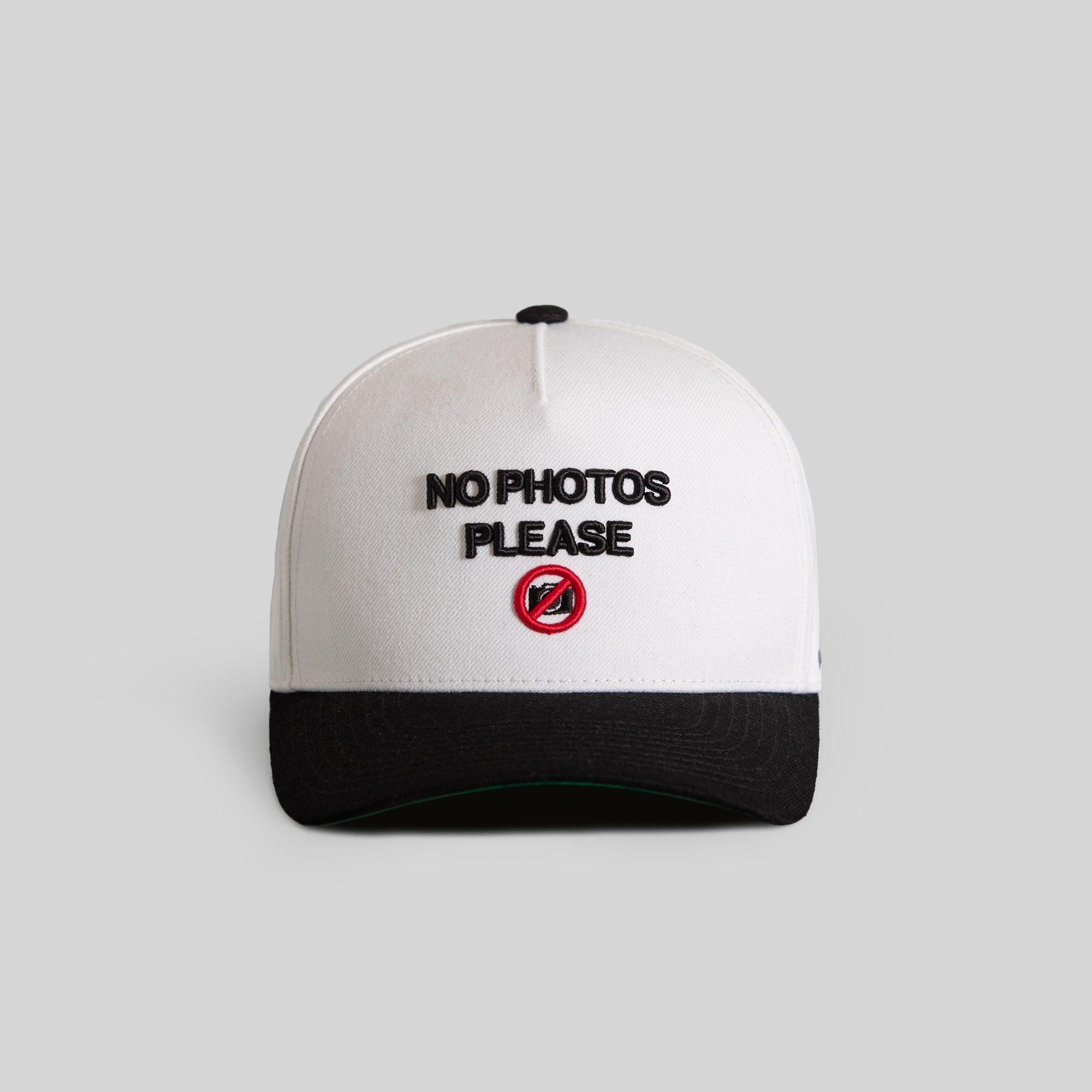 NO PHOTOS PLEASE WHITE BLACK TRUCKER