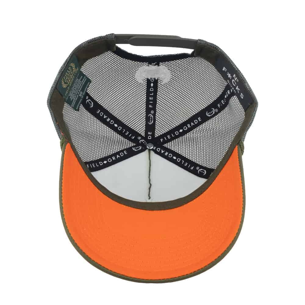 NO F*CKS GIVEN OLIVE WHITE FOAM TRUCKER