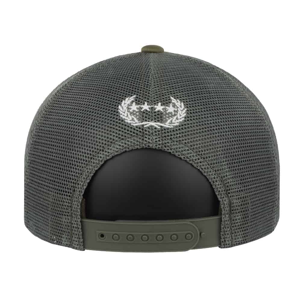 NO F*CKS GIVEN OLIVE WHITE FOAM TRUCKER