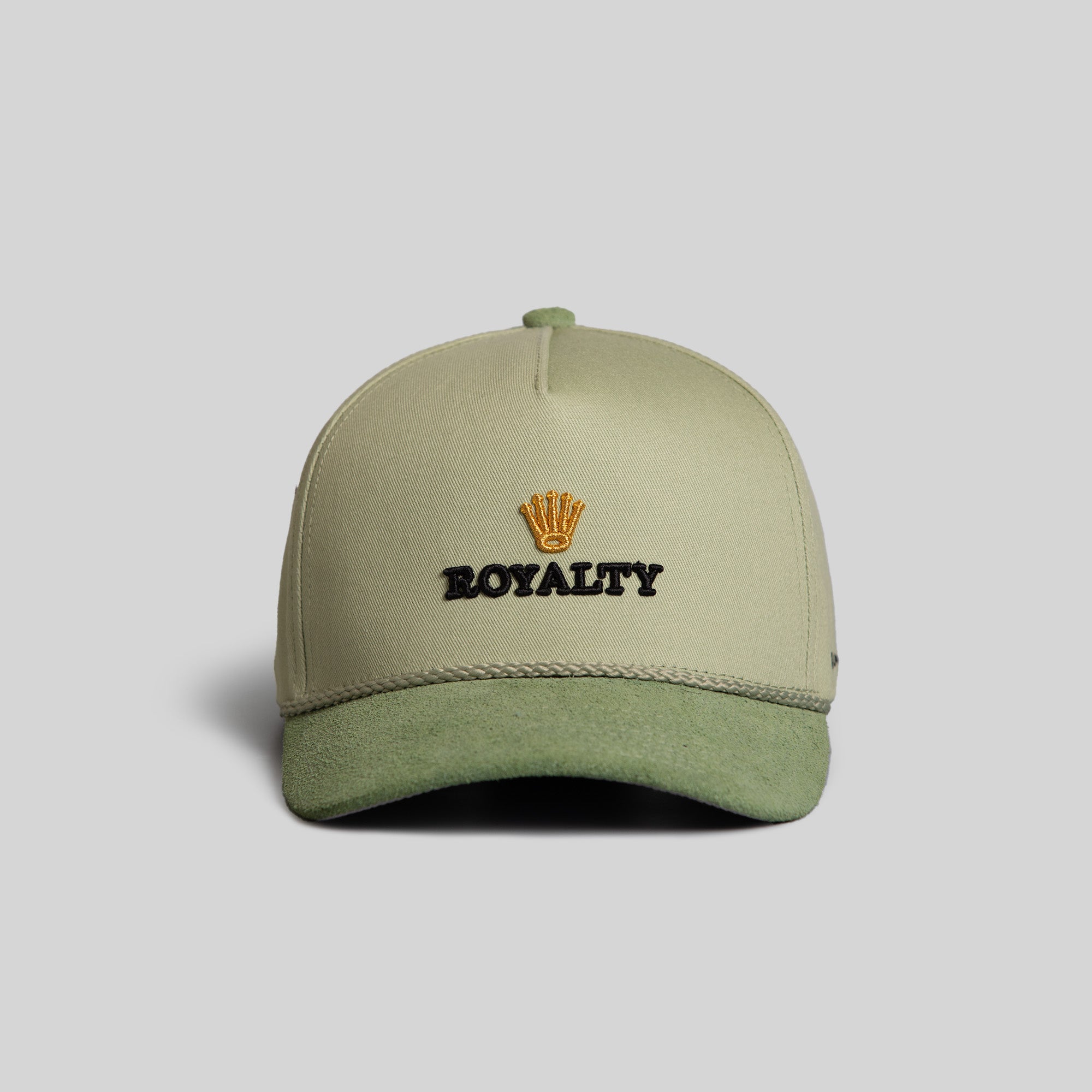 ROYALTY SAGE TWILL/SUEDE TRUCKER HAT