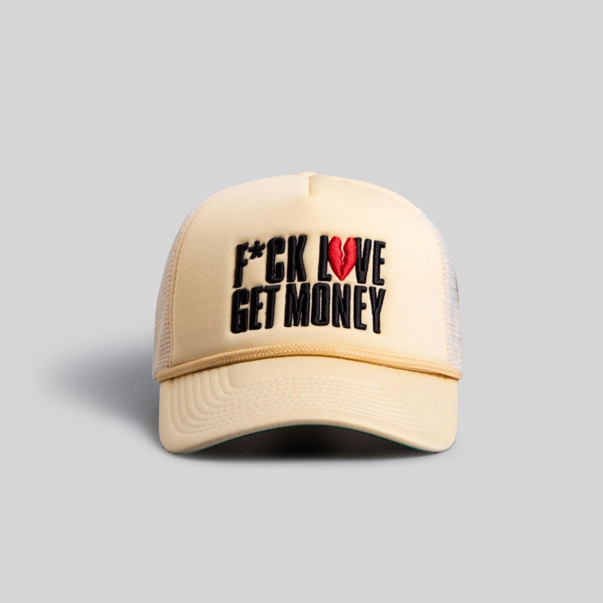 F*CK LOVE, GET MONEY SAND TRUCKER HAT