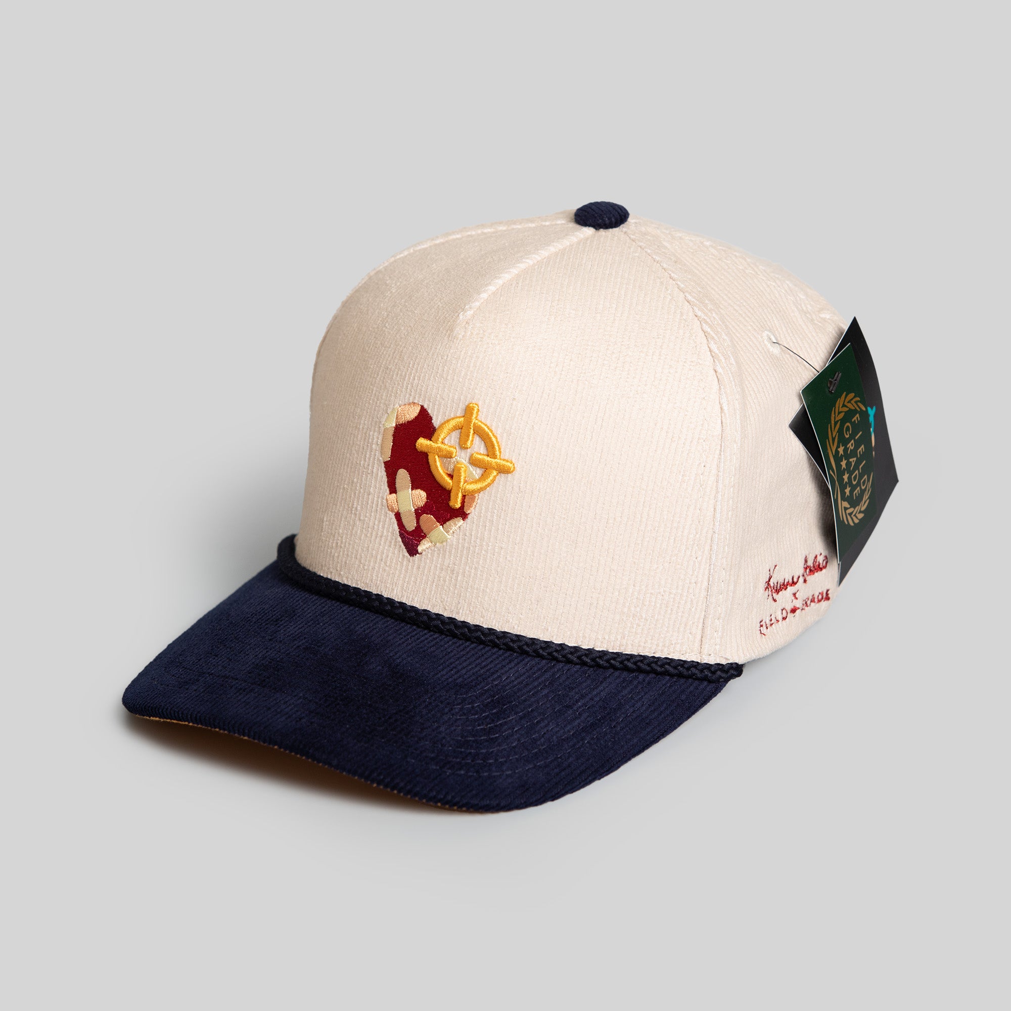 FIELD GRADE X KURVE STUDIO NY IS HEALING STONE/NAVY TRUCKER HAT