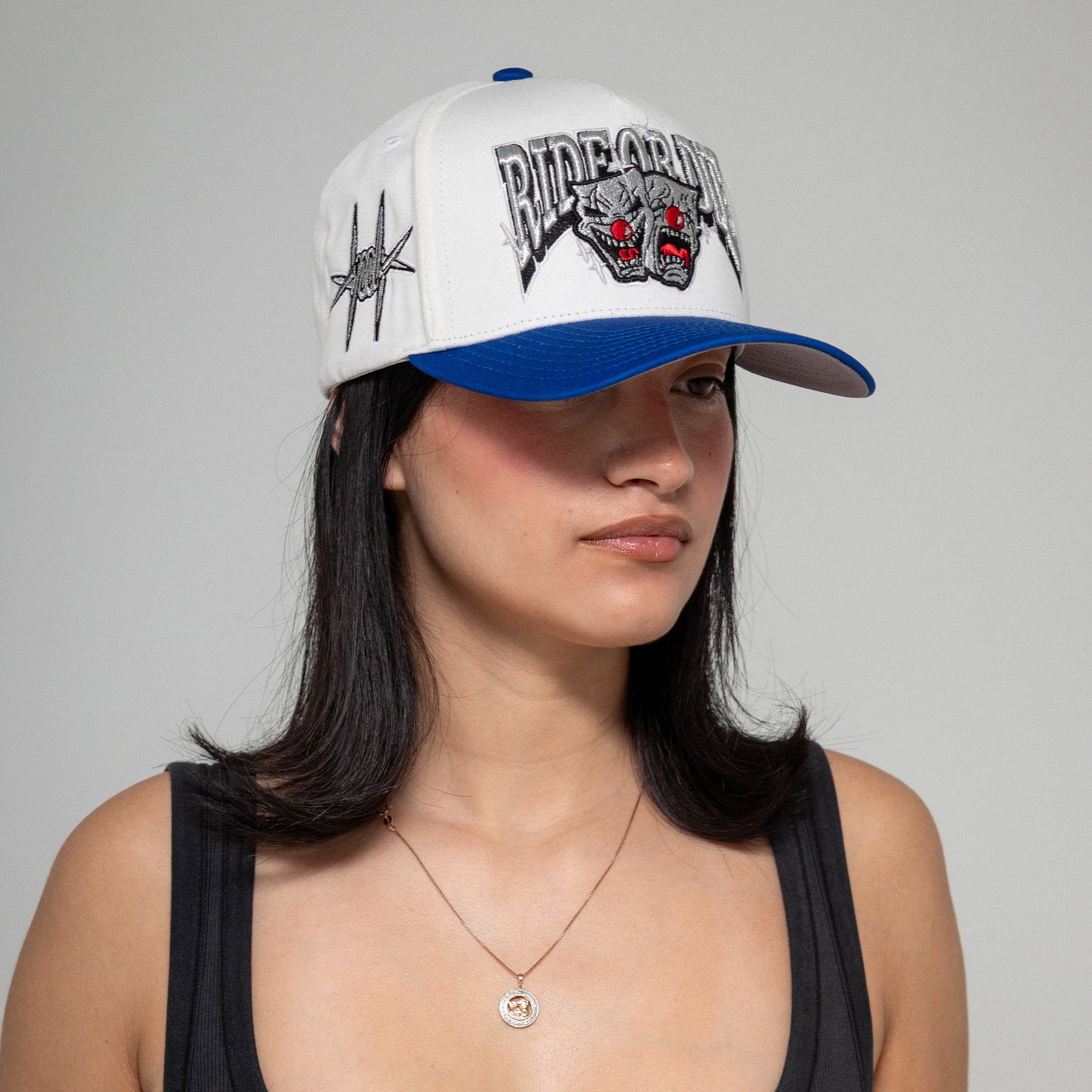 RIDE OR DIE OFF WHITE ROYAL TWILL TRUCKER