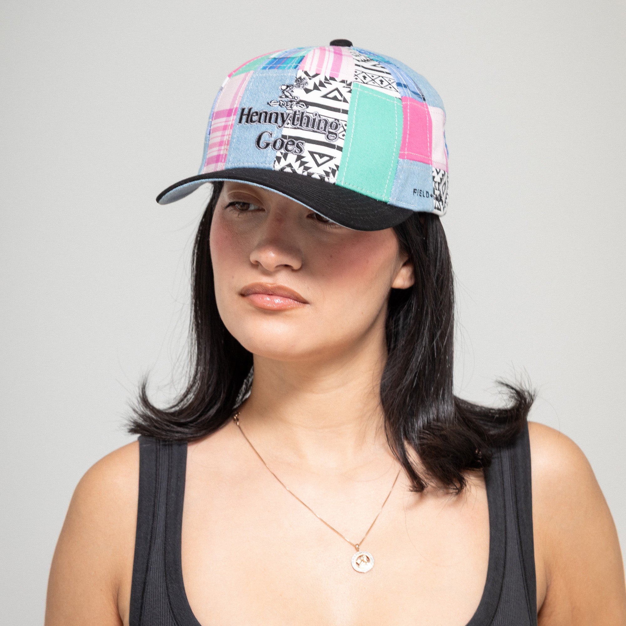HENNYTHING GOES SUMMER PATCHWORK TWILL TRUCKER