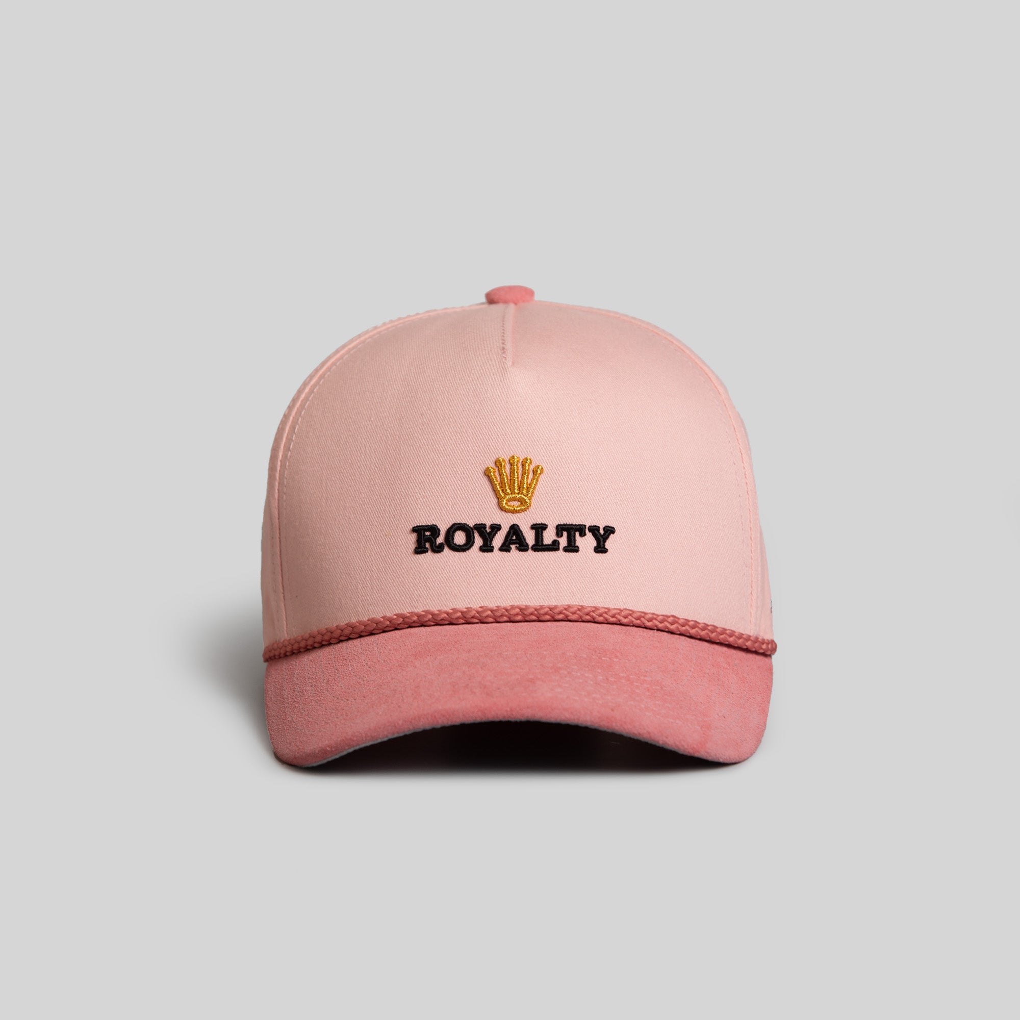 ROYALTY ROSE PINK TWILL/SUEDE TRUCKER HAT