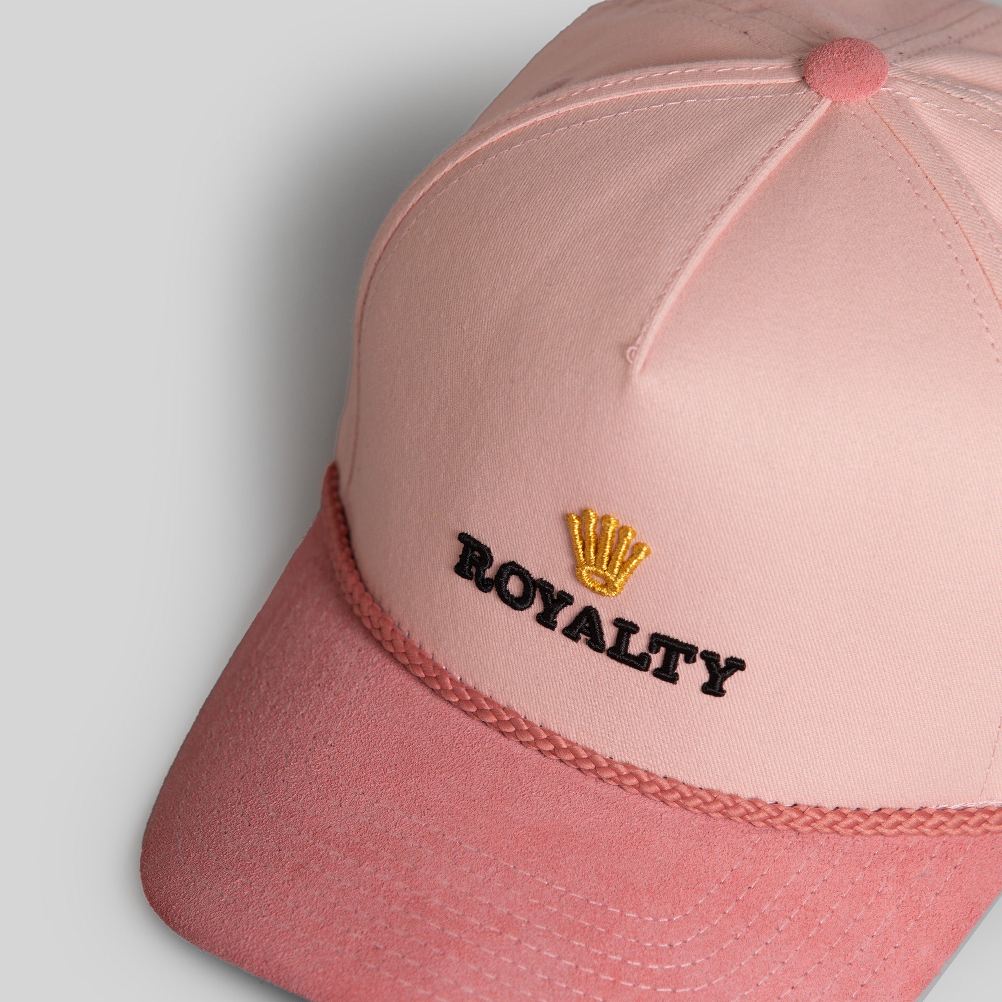 ROYALTY ROSE PINK TWILL/SUEDE TRUCKER HAT