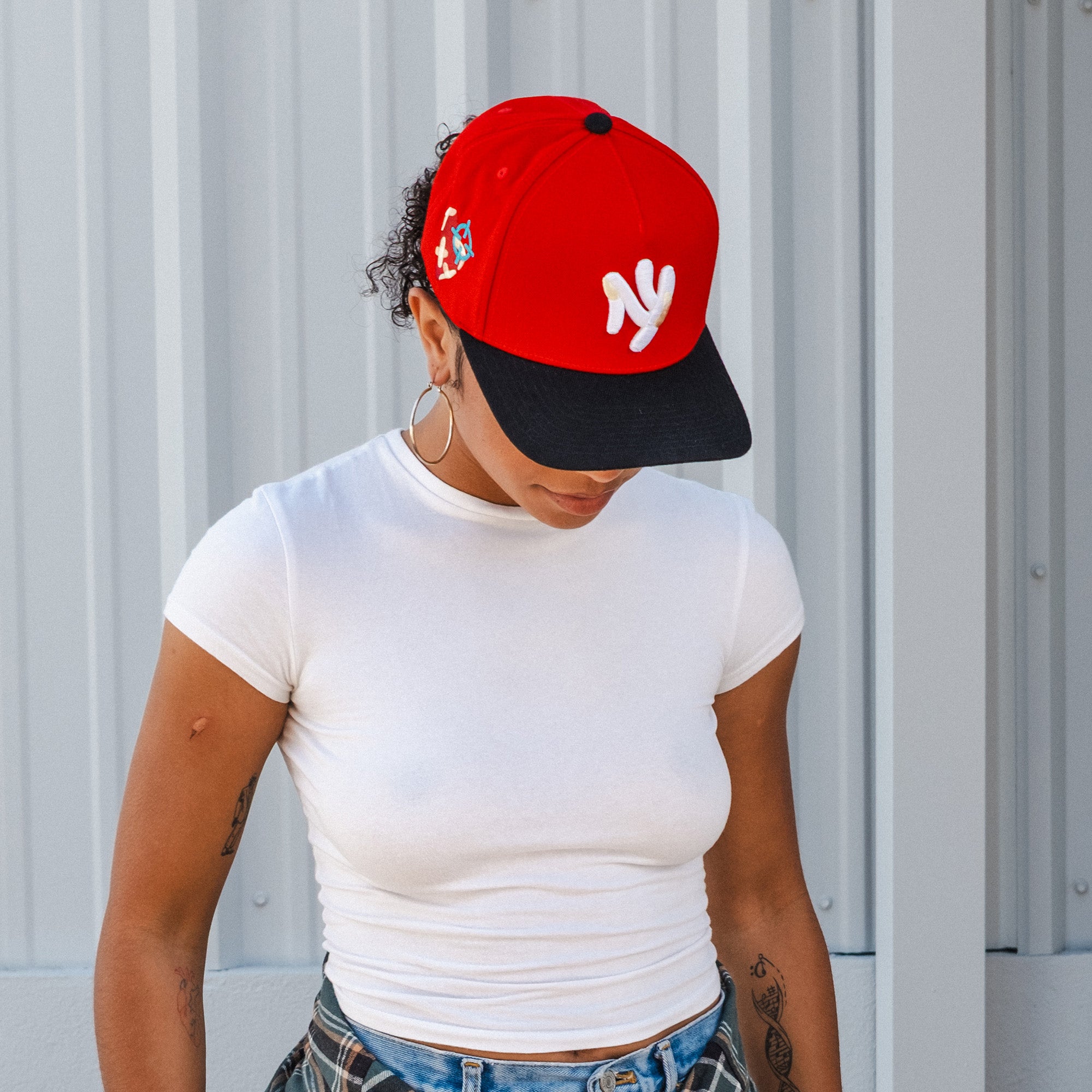 FIELD GRADE X KURVE STUDIO NY IS HEALING RED BLACK WOOL TRUCKER