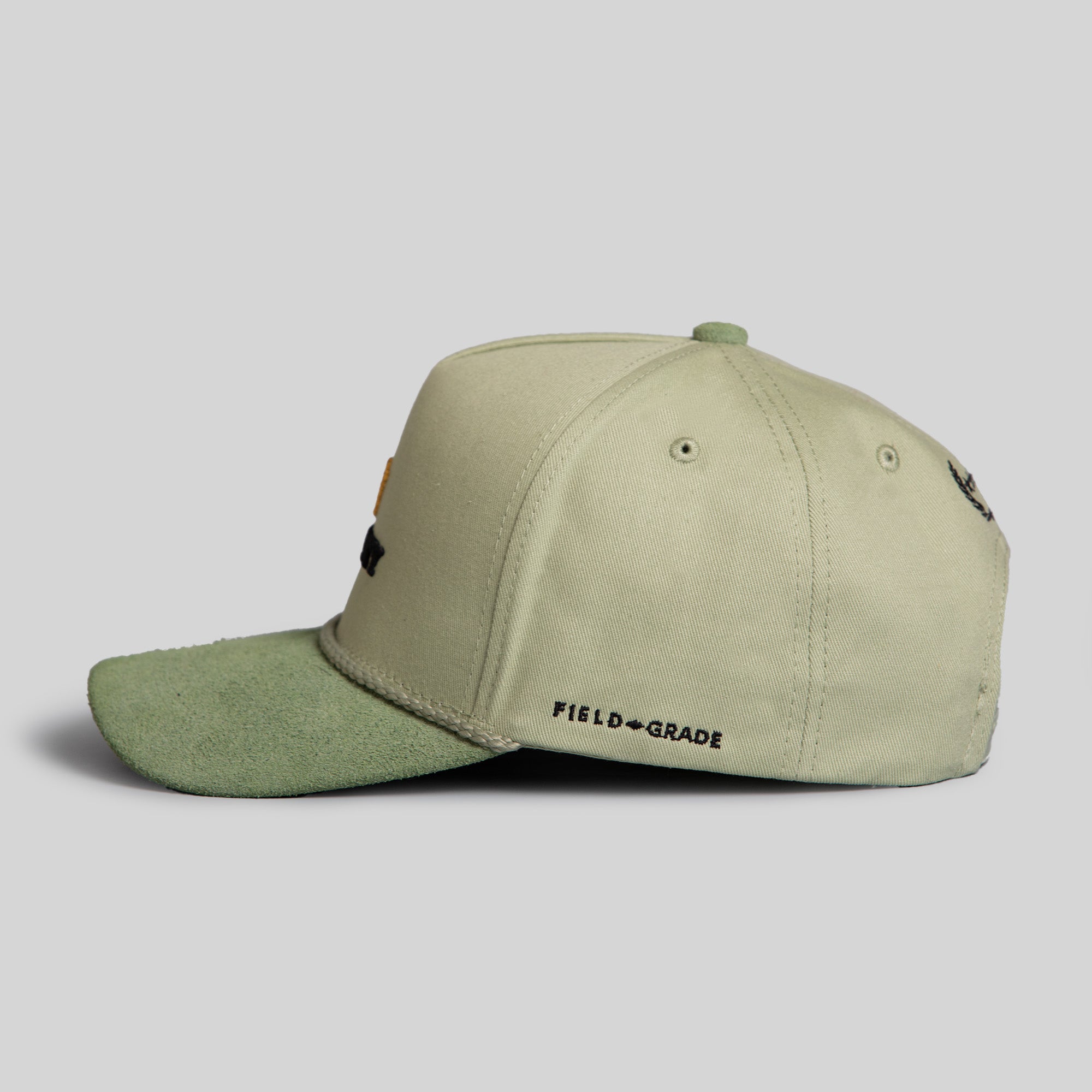 ROYALTY SAGE TWILL/SUEDE TRUCKER HAT