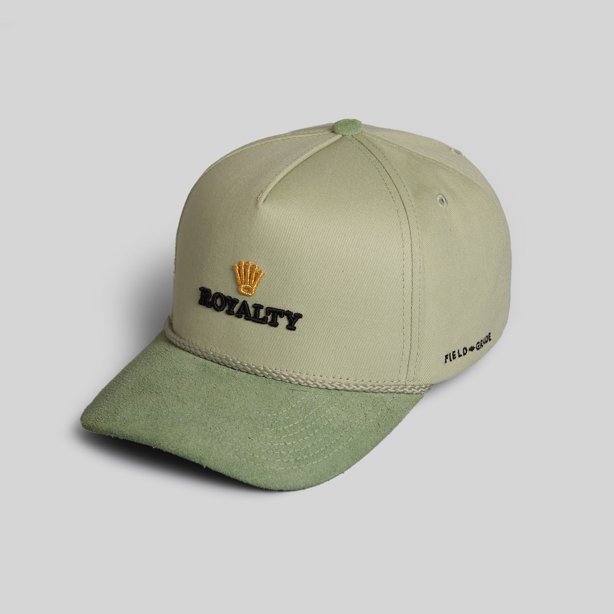 ROYALTY SAGE TWILL/SUEDE TRUCKER HAT