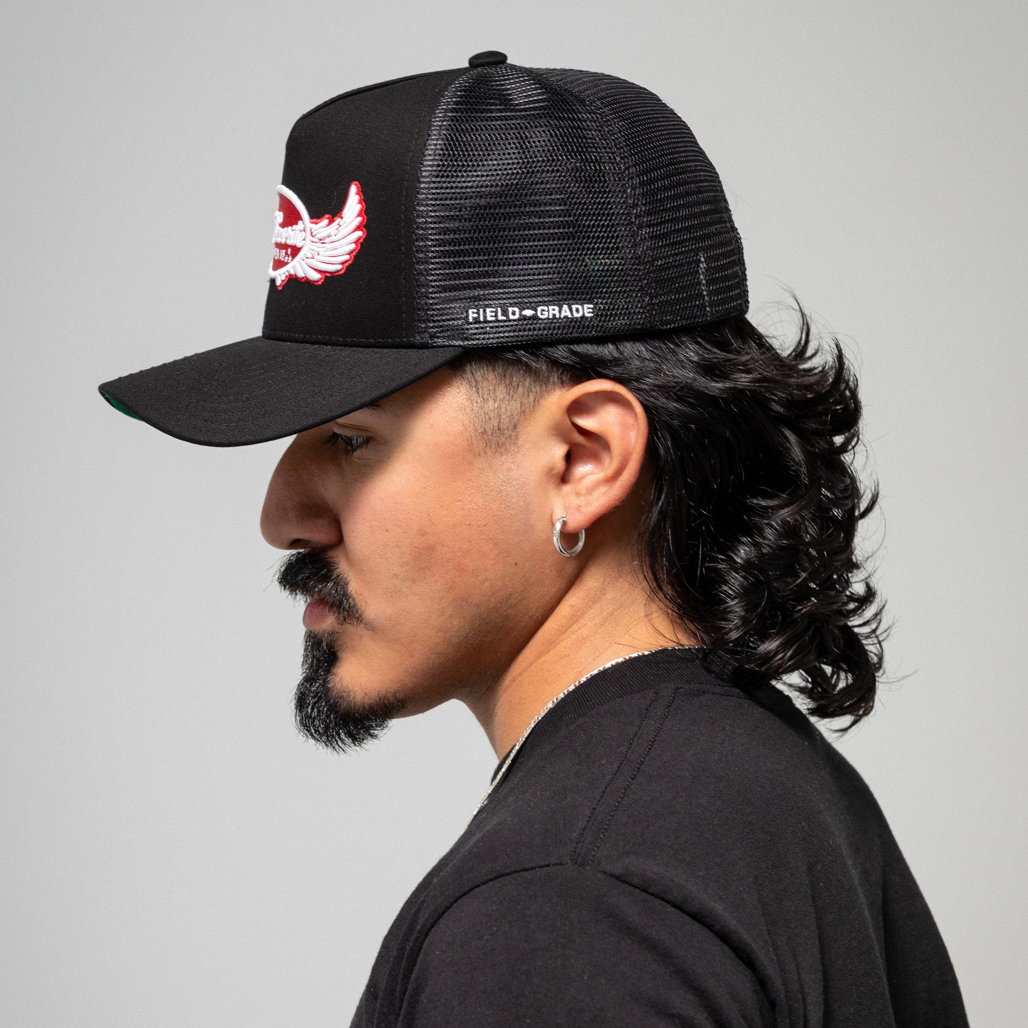 GODS FAVORITE BLACK TWILL MESH TRUCKER