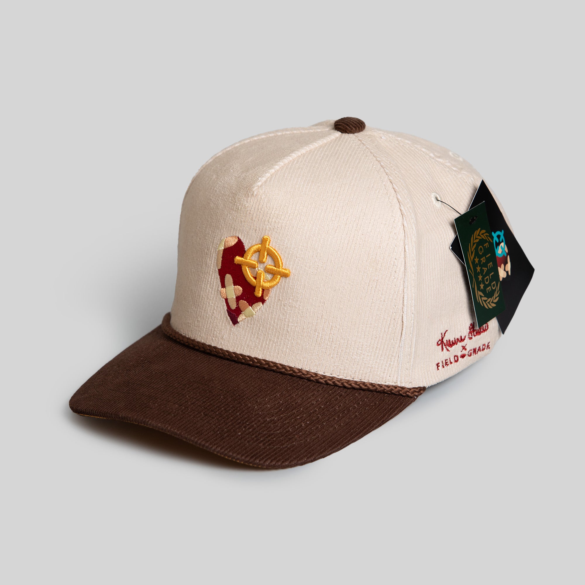 FIELD GRADE X KURVE STUDIO NY IS HEALING STONE/MOCHA TRUCKER HAT