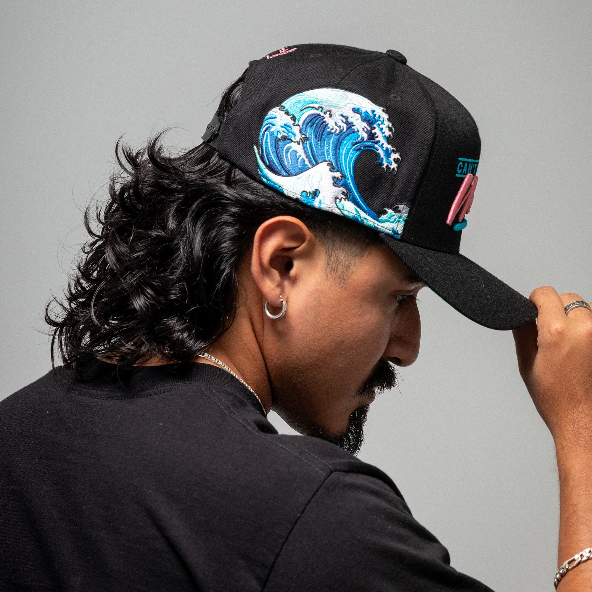 CANT STOP THE WAVE BLACK WOOL TRUCKER