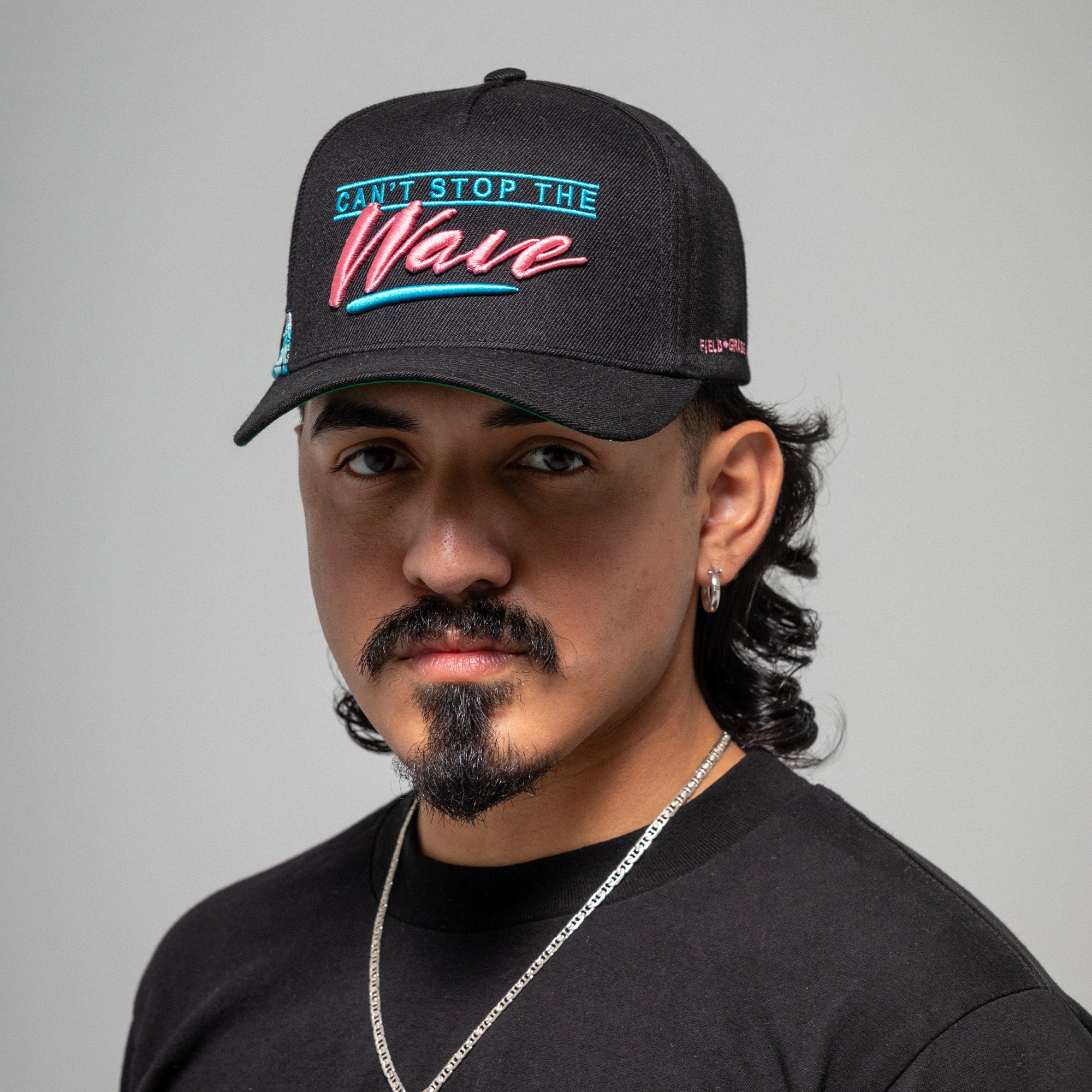 CANT STOP THE WAVE BLACK WOOL TRUCKER