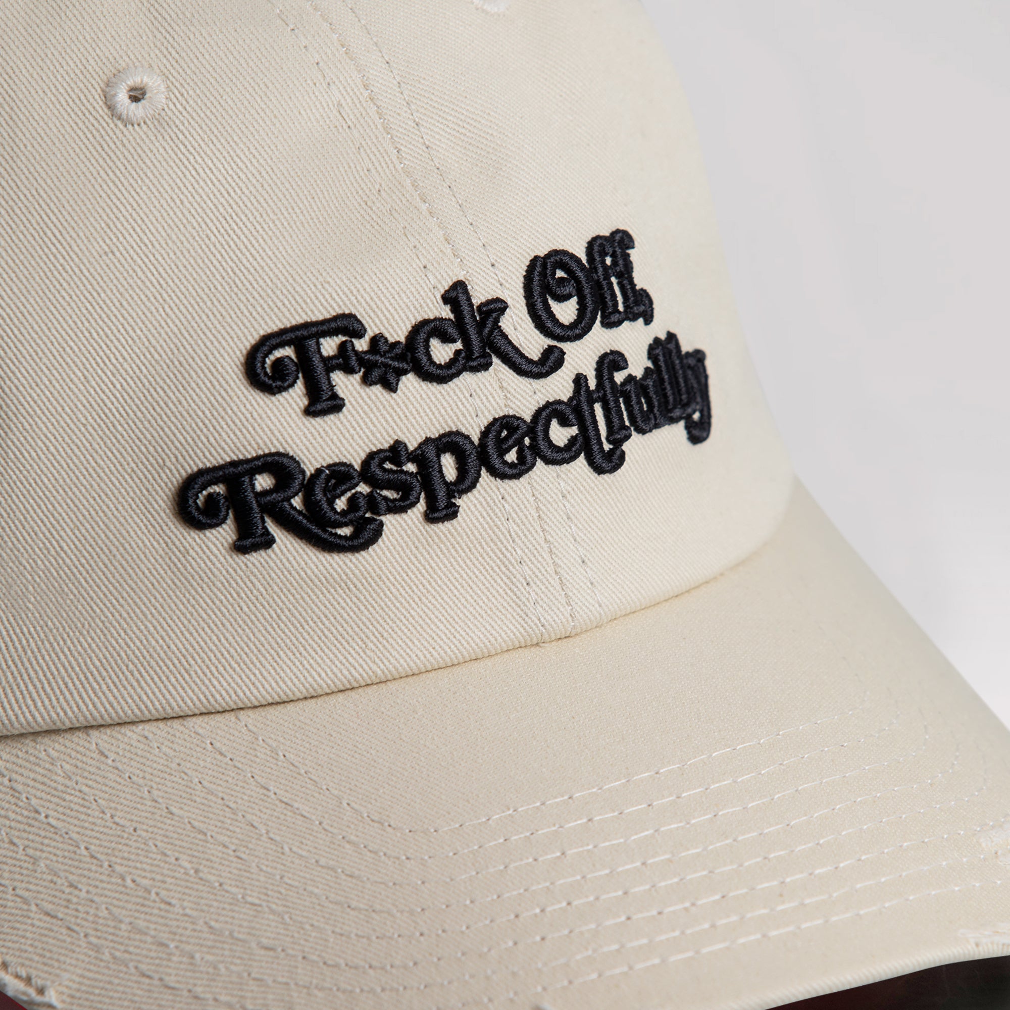 RESPECTFULLY SAND DISTRESSED RELAXED FIT HAT