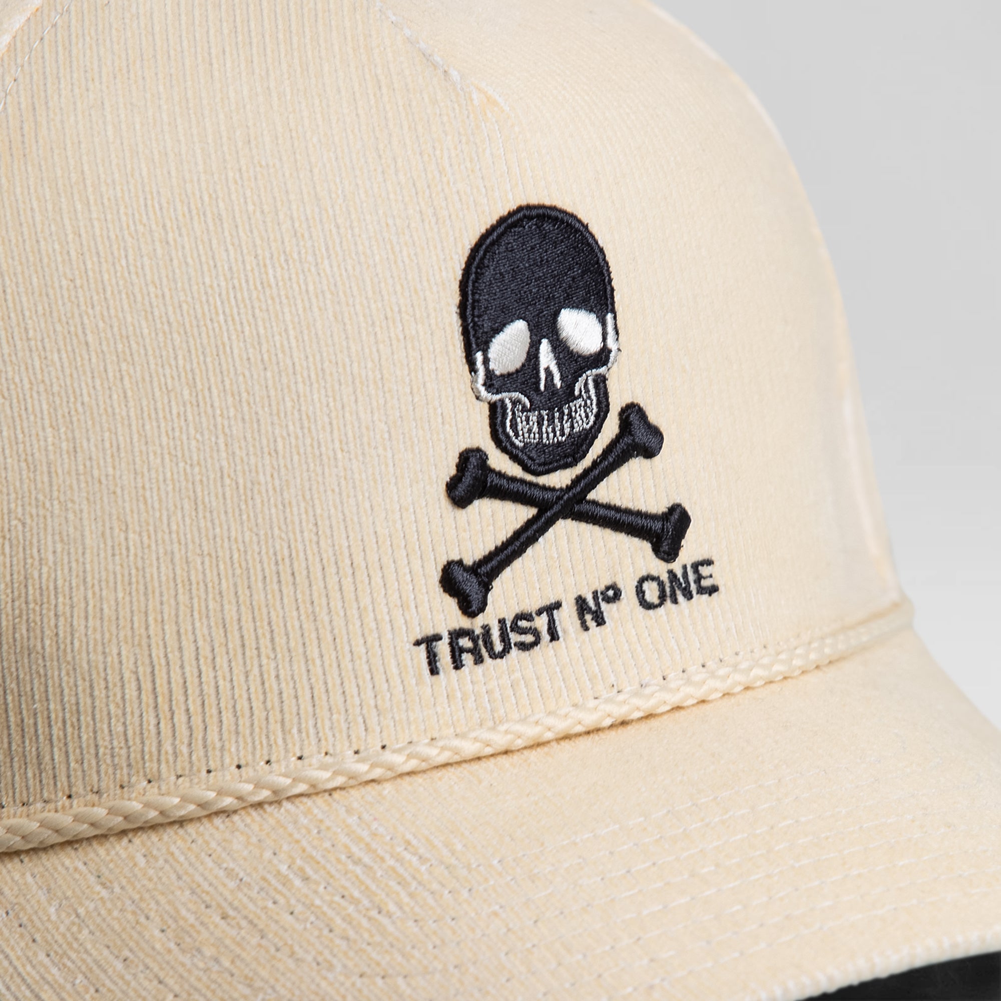 TRUST NO ONE SAND CORDUROY TRUCKER HAT