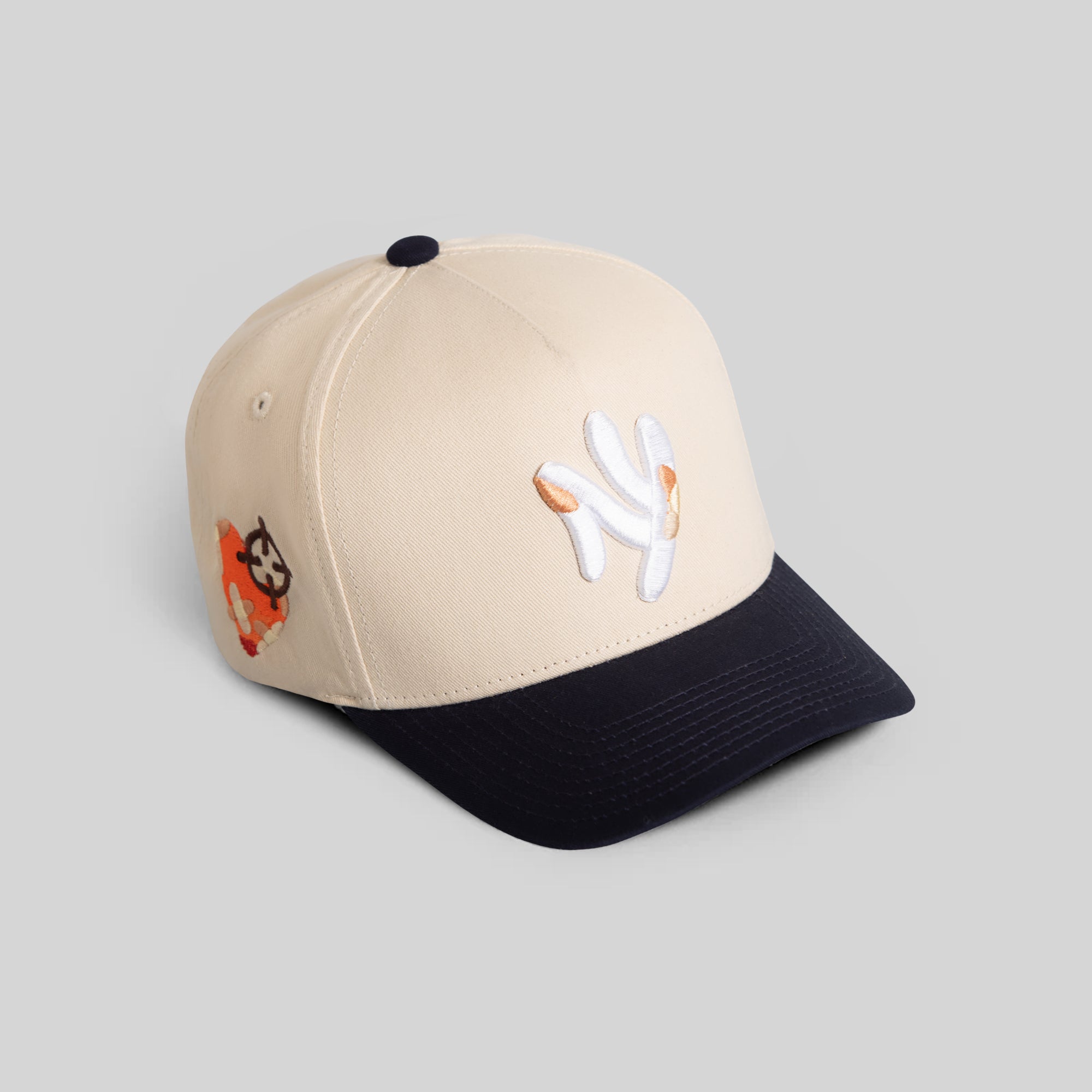 FIELD GRADE X KURVE STUDIO NY IS HEALING SAND NAVY TWILL TRUCKER