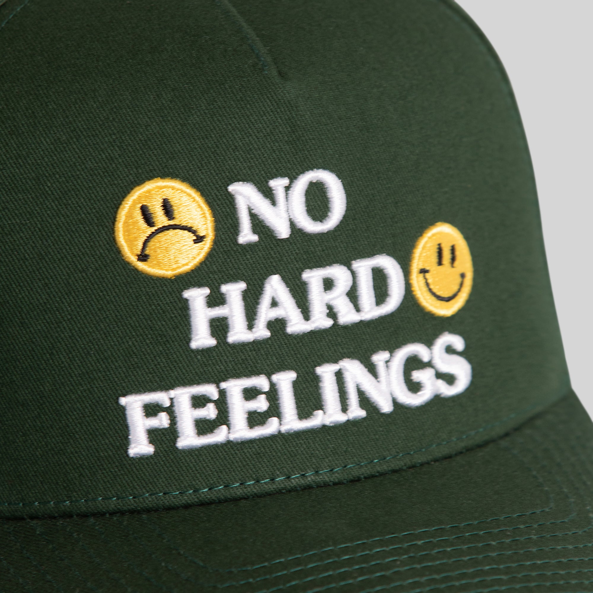 NO HARD FEELINGS FG GREEN TWILL TRUCKER