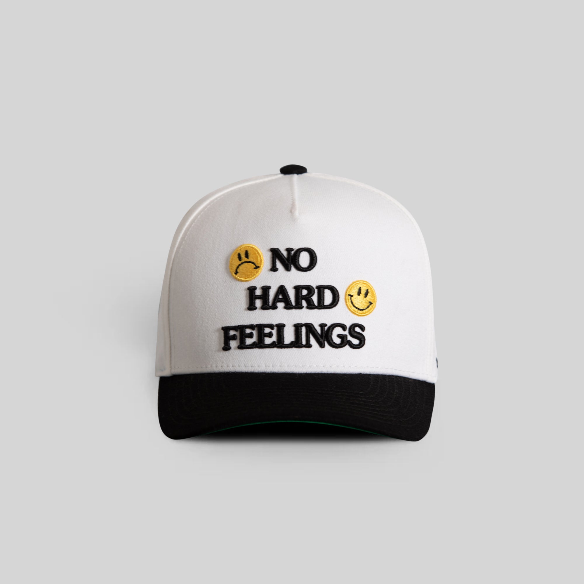 NO HARD FEELINGS OFF WHITE BLACK TRUCKER