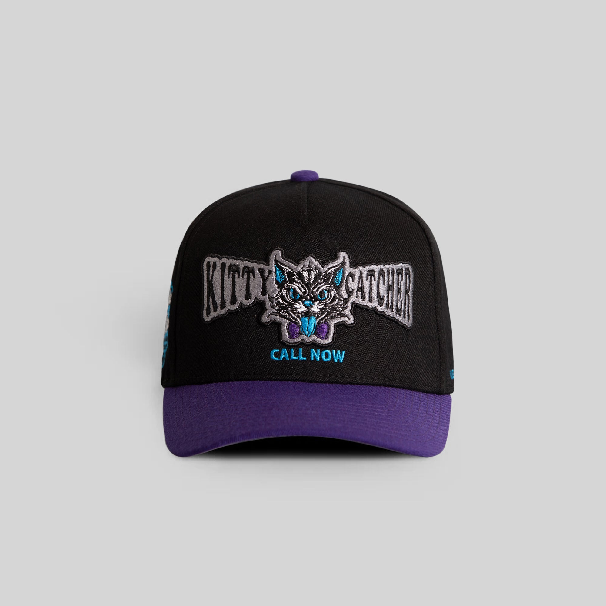 KITTY CATCHER BLACK PURPLE WOOL TRUCKER