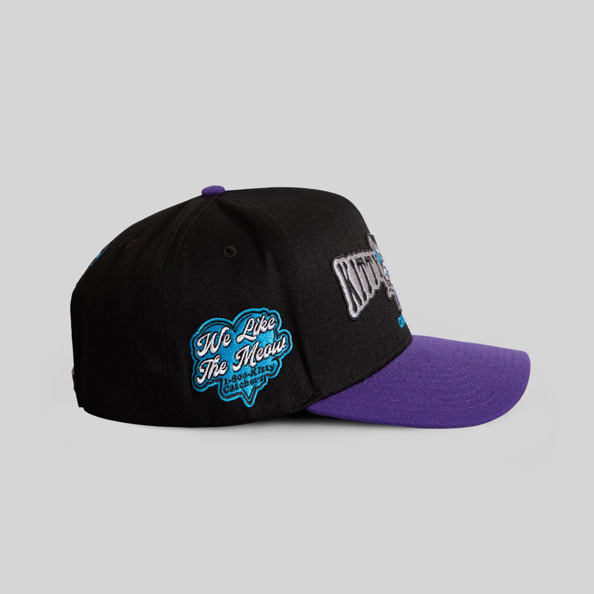 KITTY CATCHER BLACK PURPLE WOOL TRUCKER
