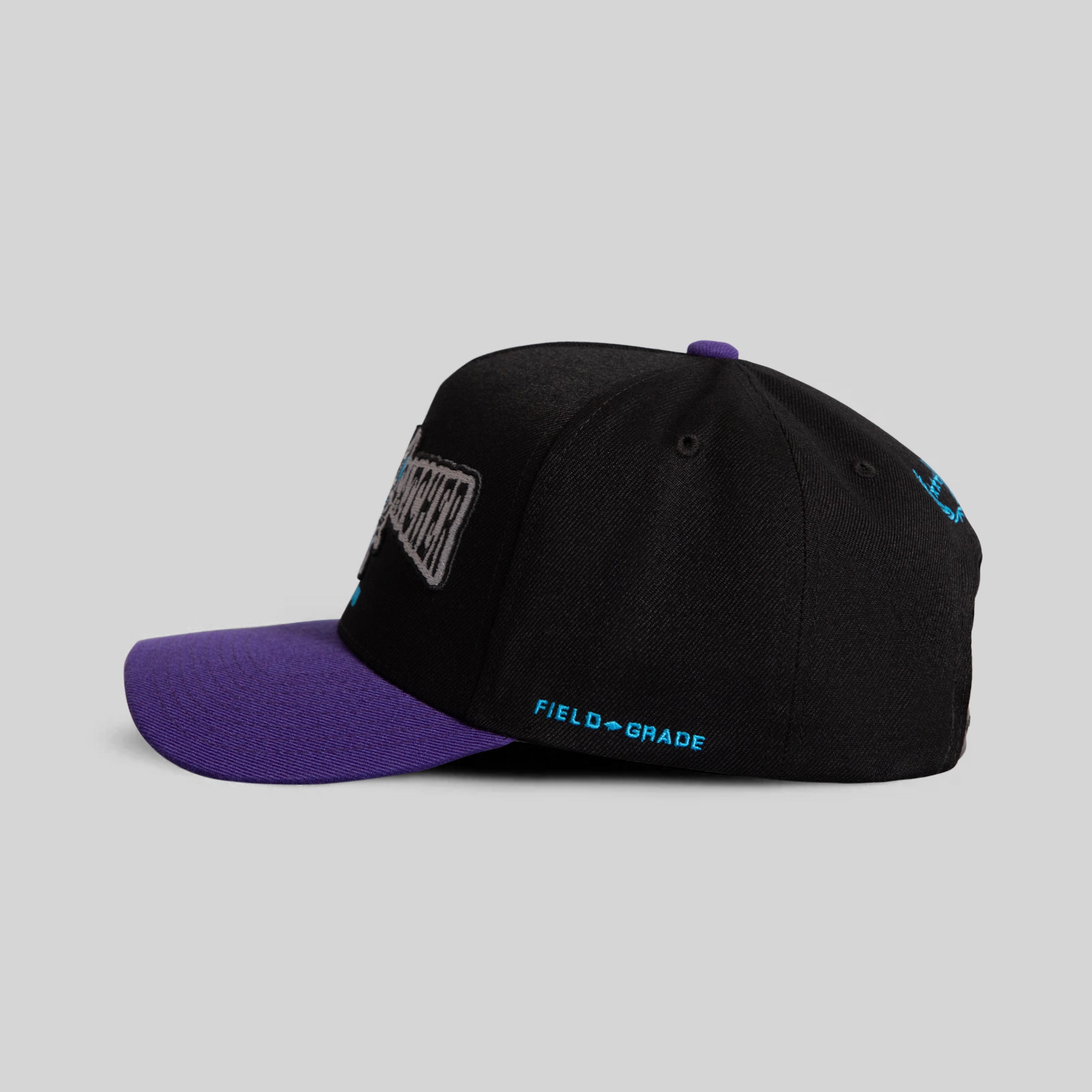 KITTY CATCHER BLACK PURPLE WOOL TRUCKER
