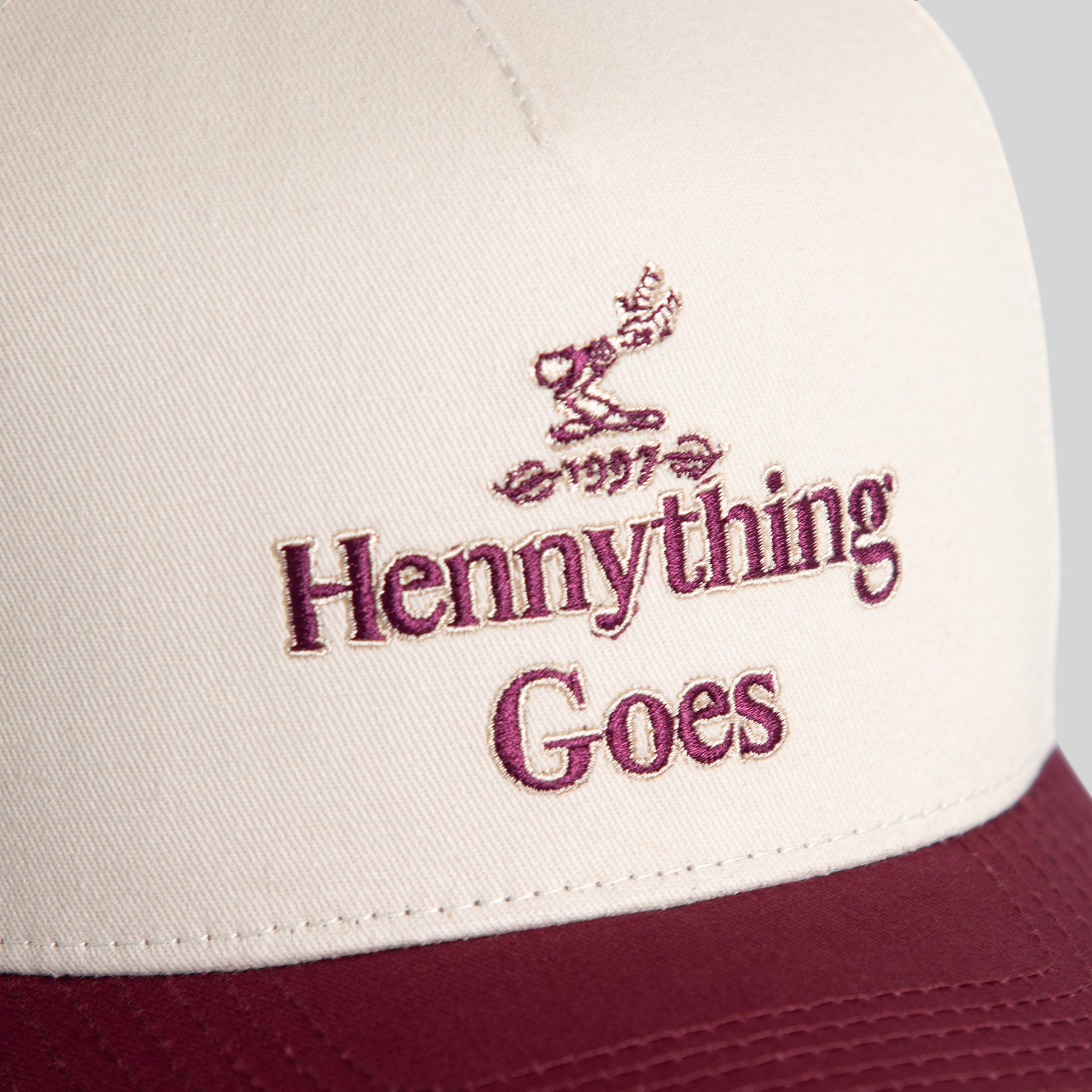 HENNYTHING GOES MARIGOLD SAND BORDEAUX TWILL TRUCKER