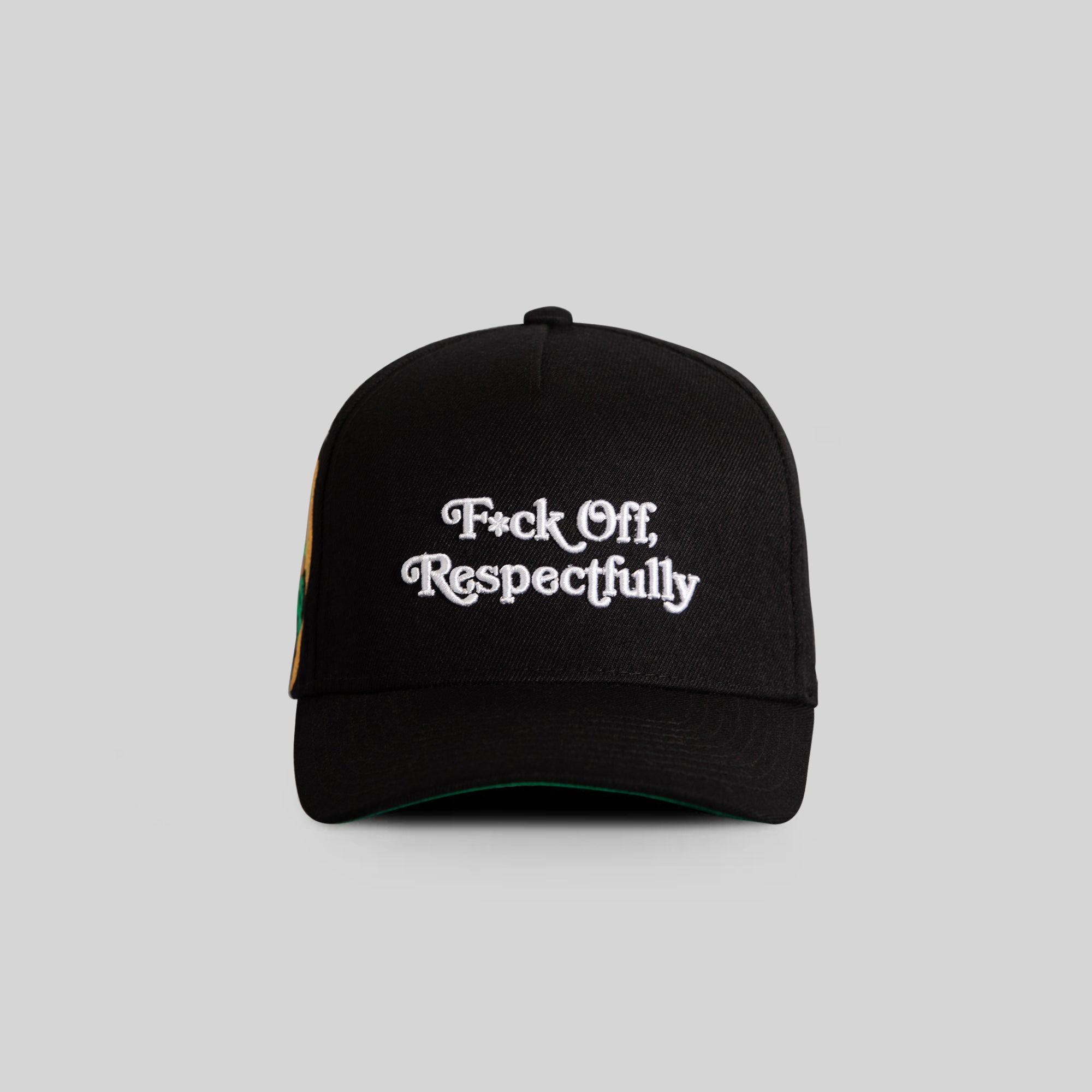 RESPECTFULLY MARIGOLD BLACK WOOL TRUCKER