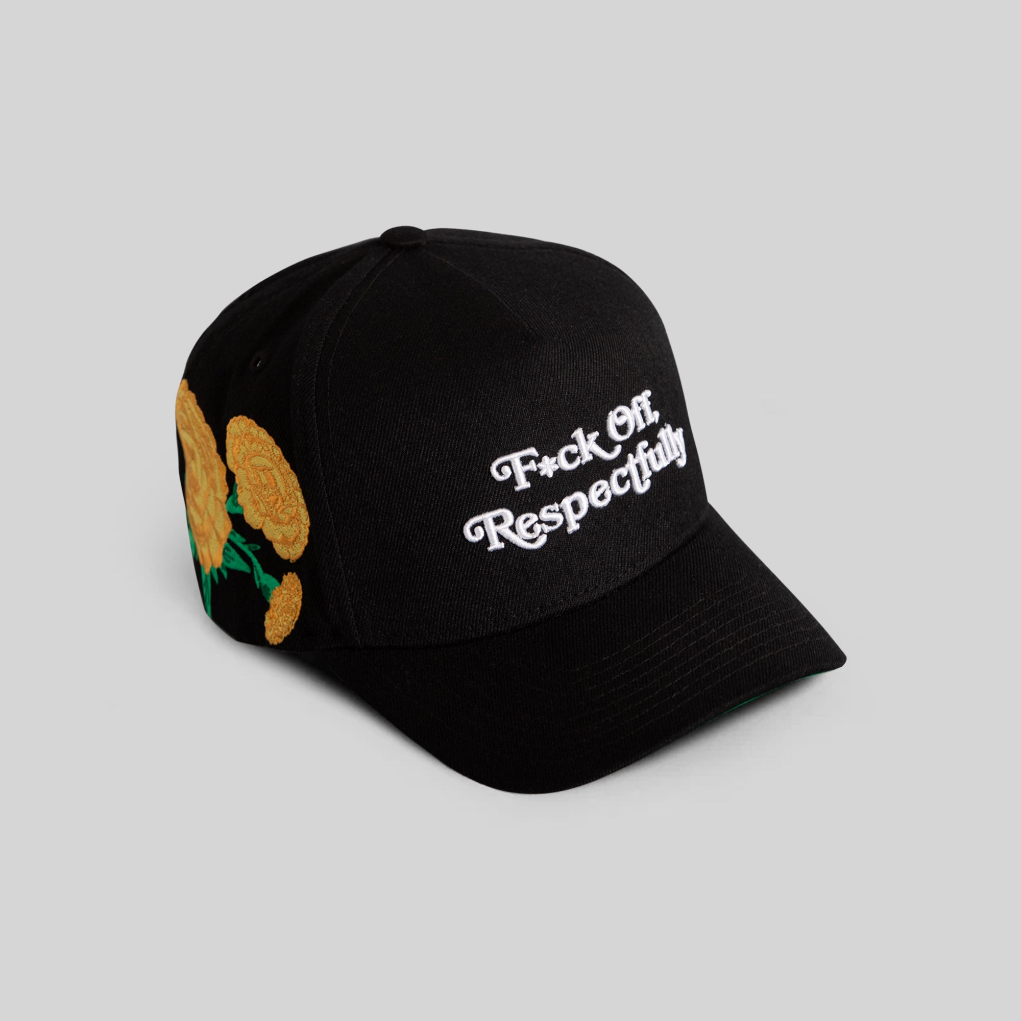 RESPECTFULLY MARIGOLD BLACK WOOL TRUCKER